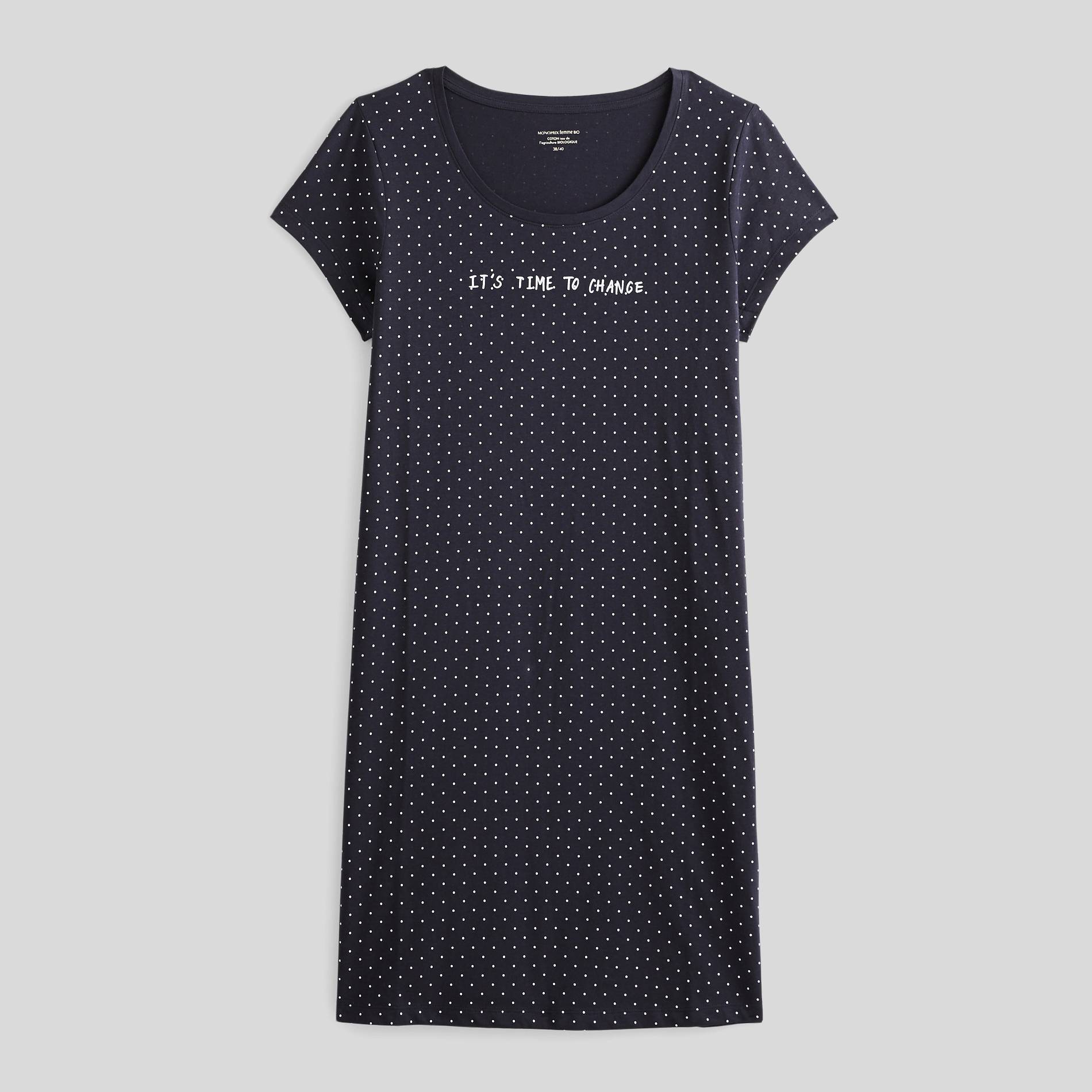 Chemise de nuit à message, Bleu marine, large image number 2.0