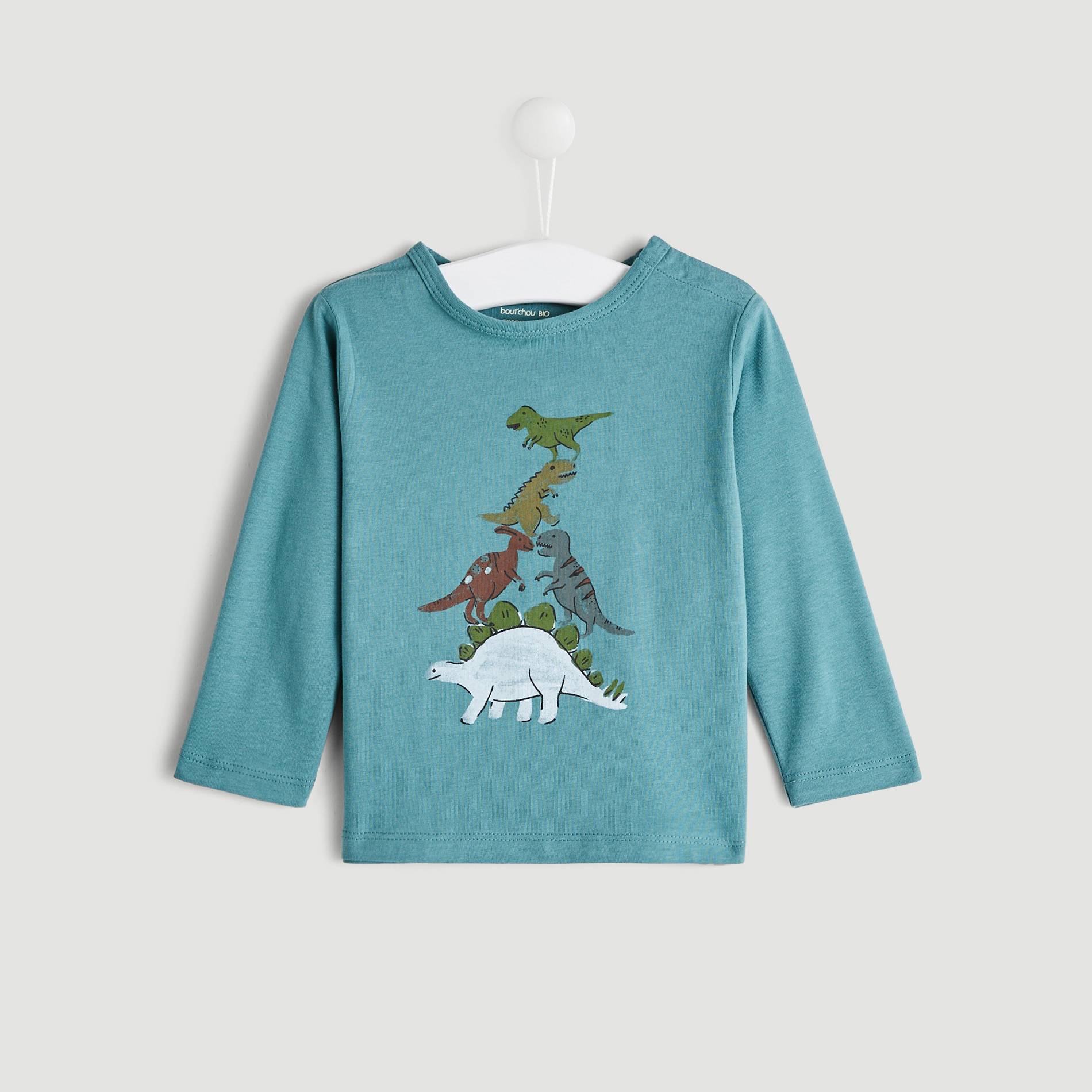 T-shirt manches longues imprimé, Bleu canard, large image number 0