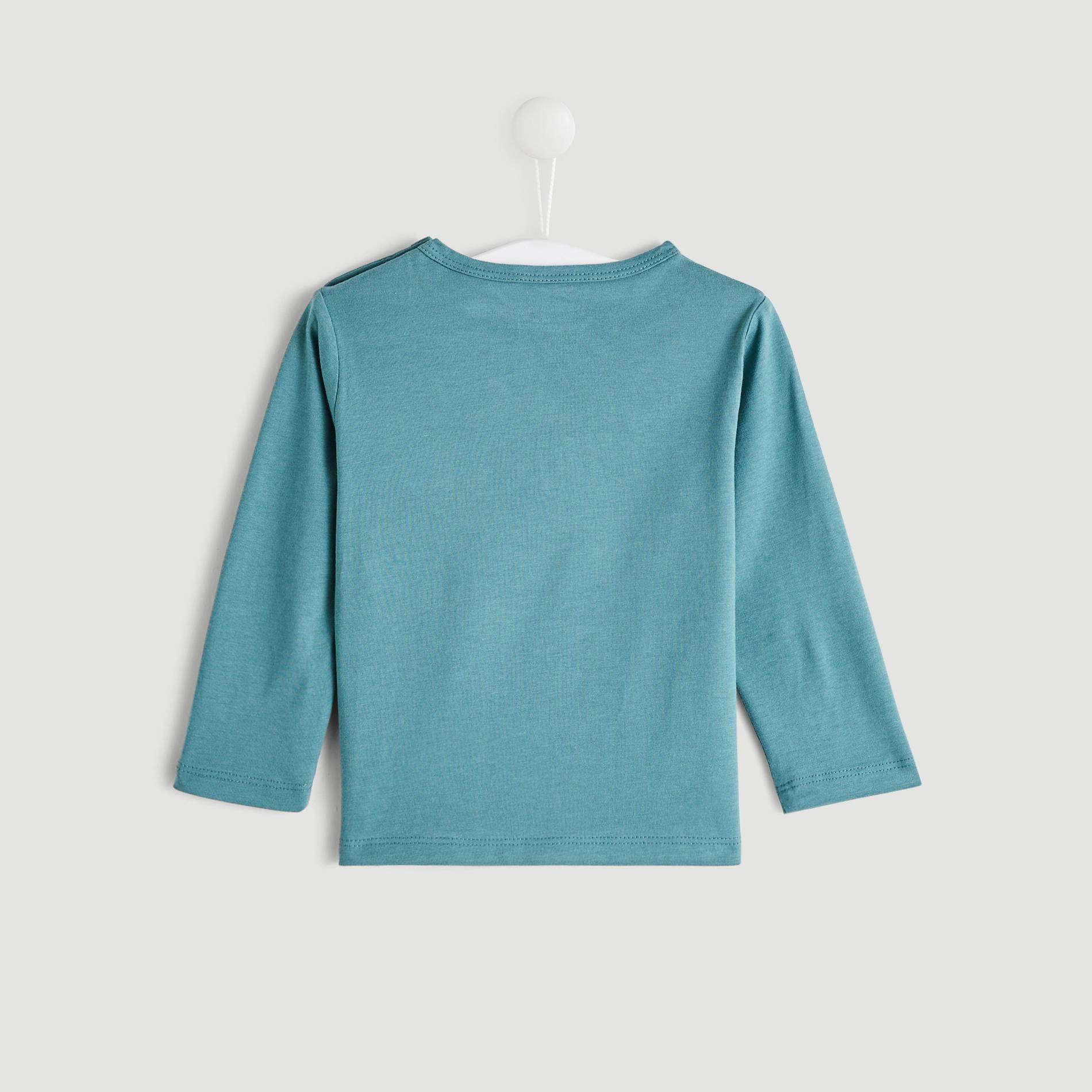T-shirt manches longues imprimé, Bleu canard, large image number 1