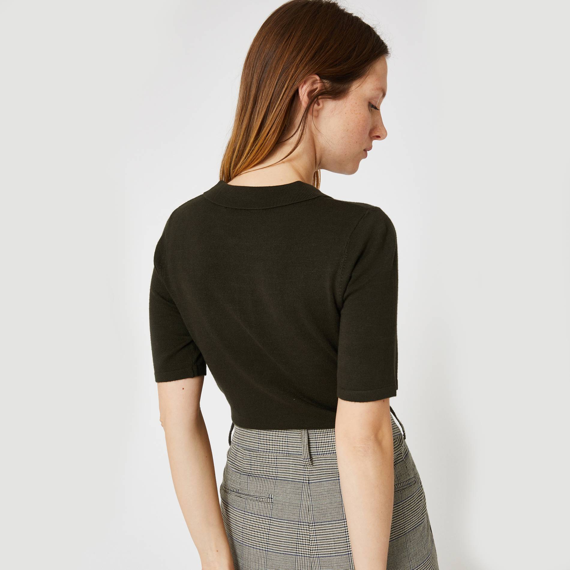 Pull col polo, Kaki, large image number 1