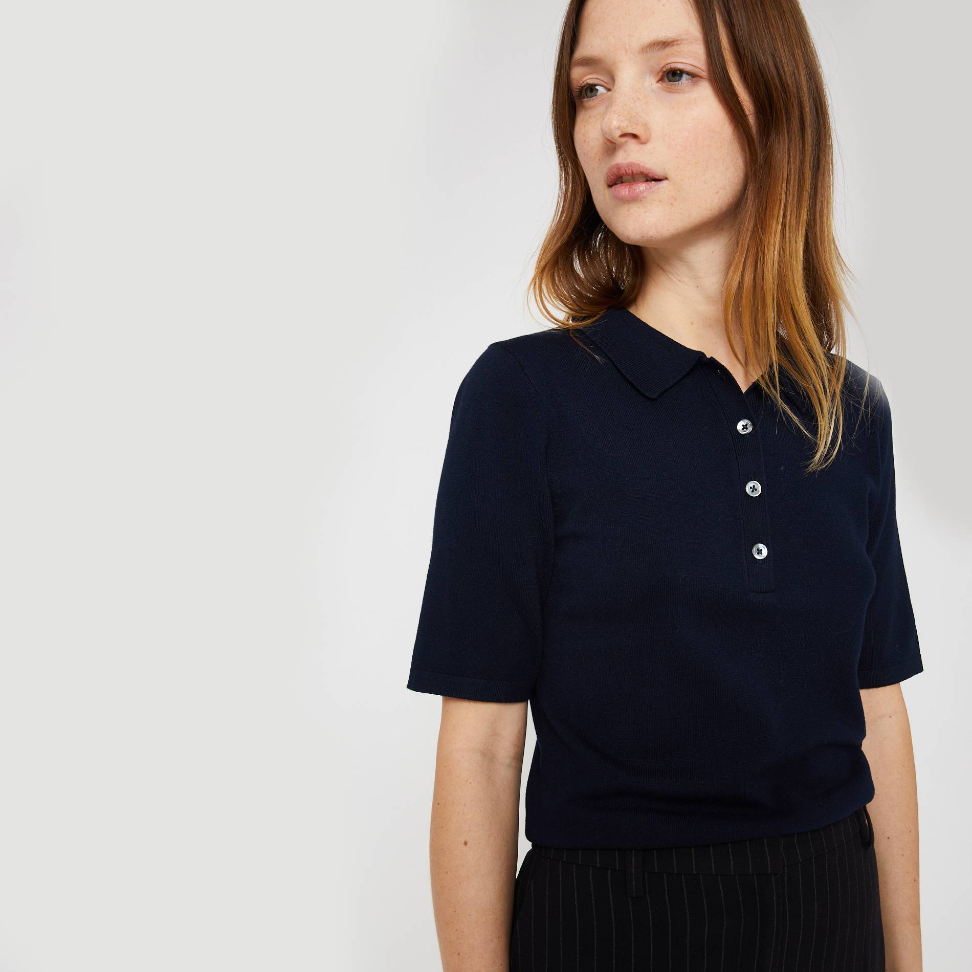 Pull col polo, Bleu marine, large image number 0