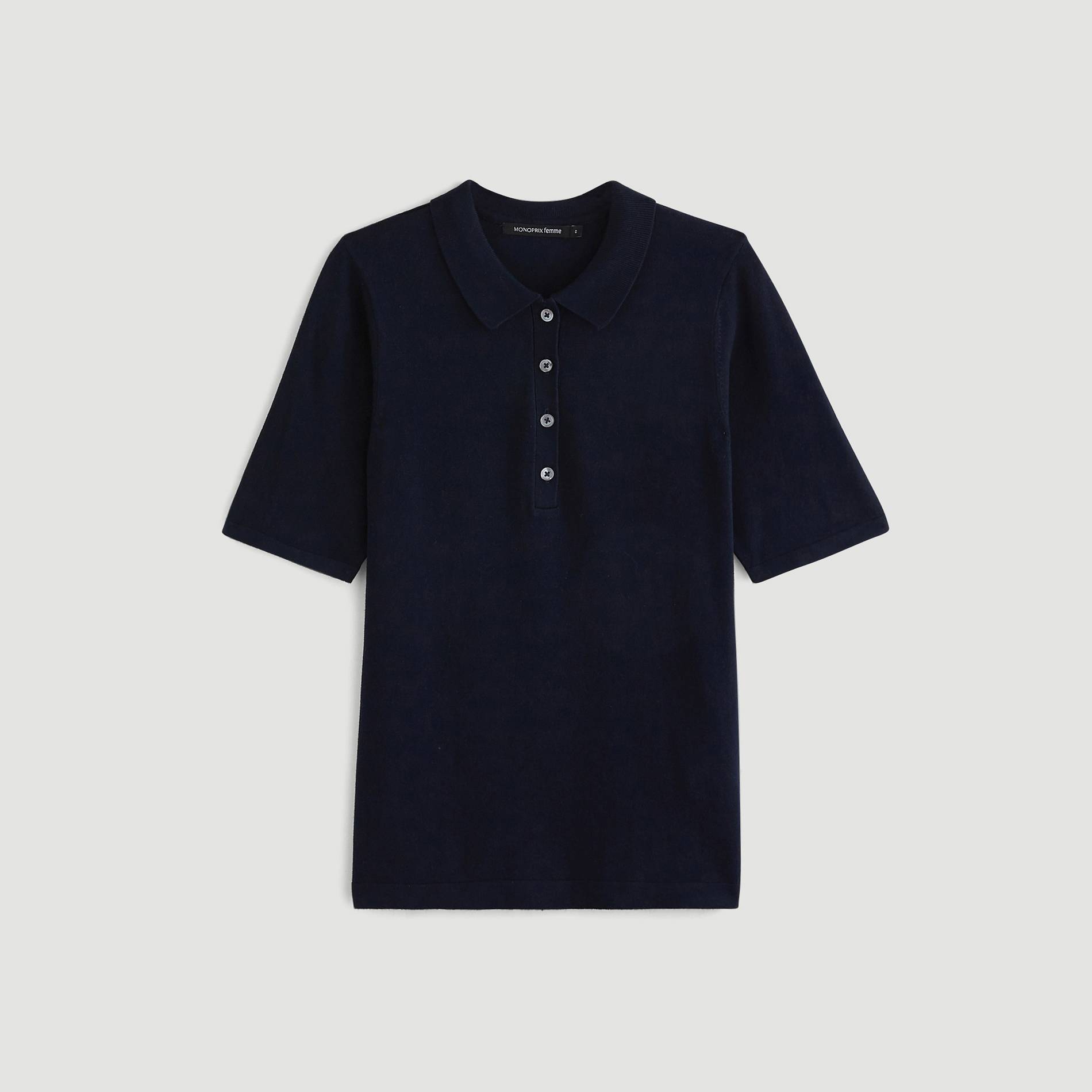 Pull col polo, Bleu marine, large image number 2