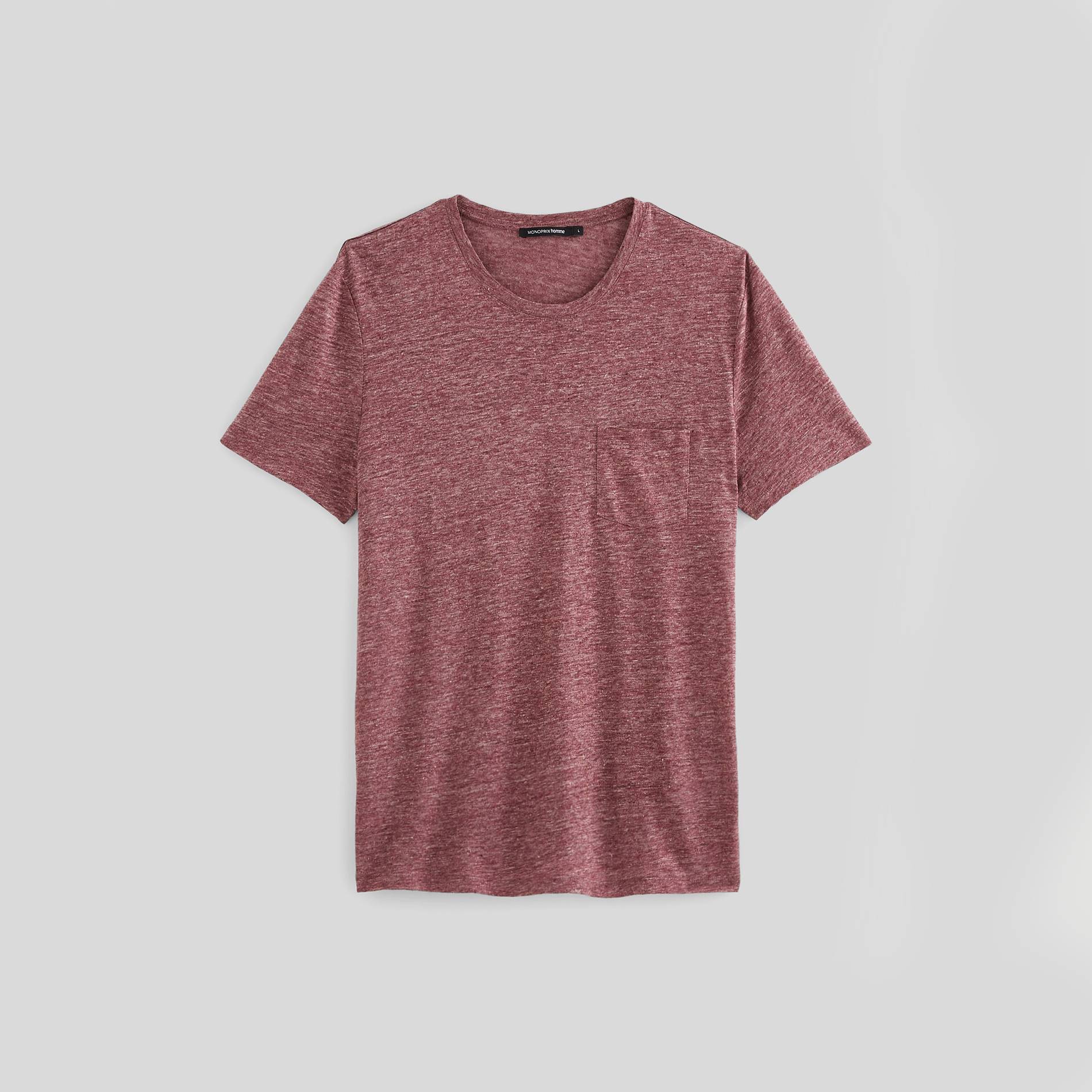 T-shirt en lin, Rouge, large image number 0.0