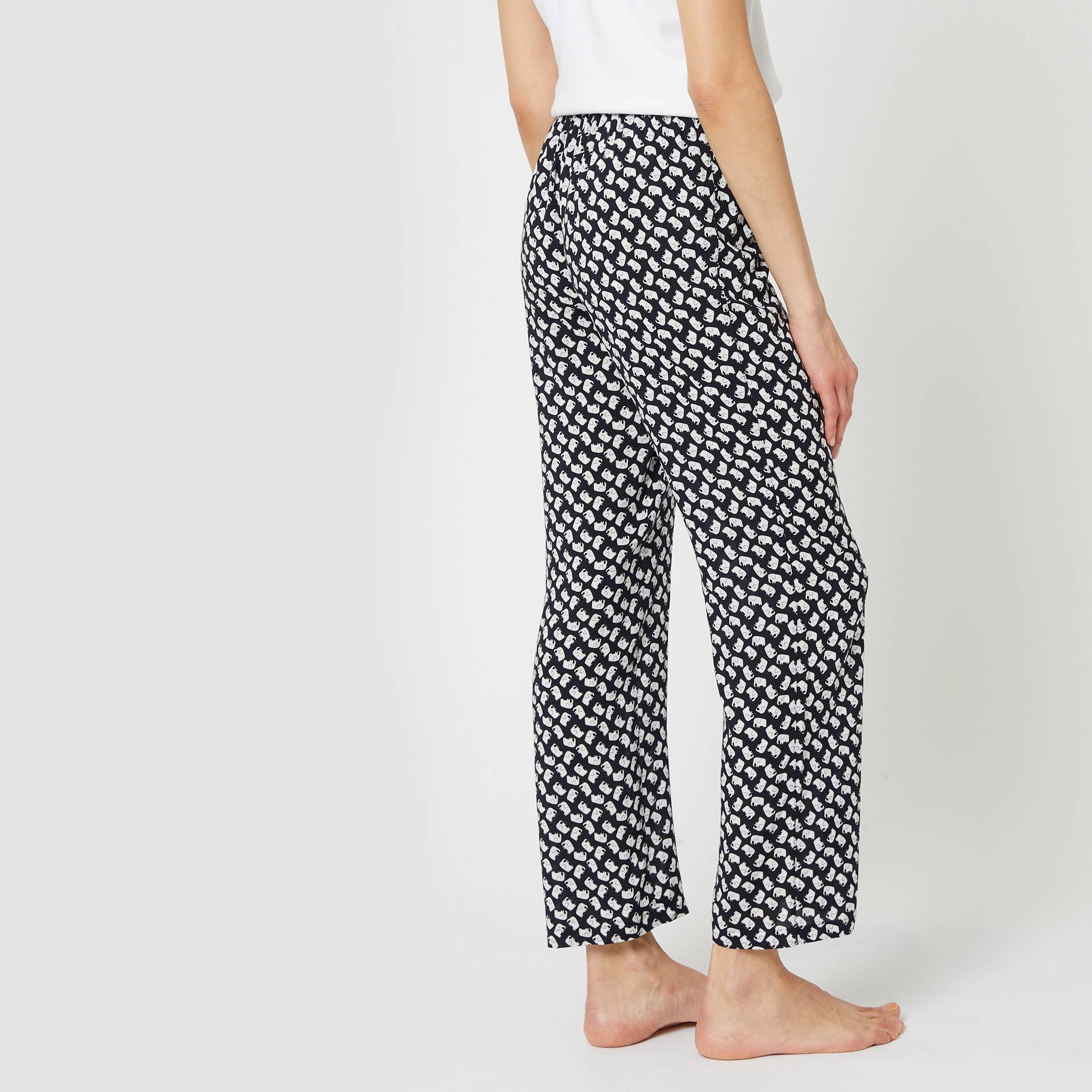 Pantalon imprimé, Bleu marine, large image number 1