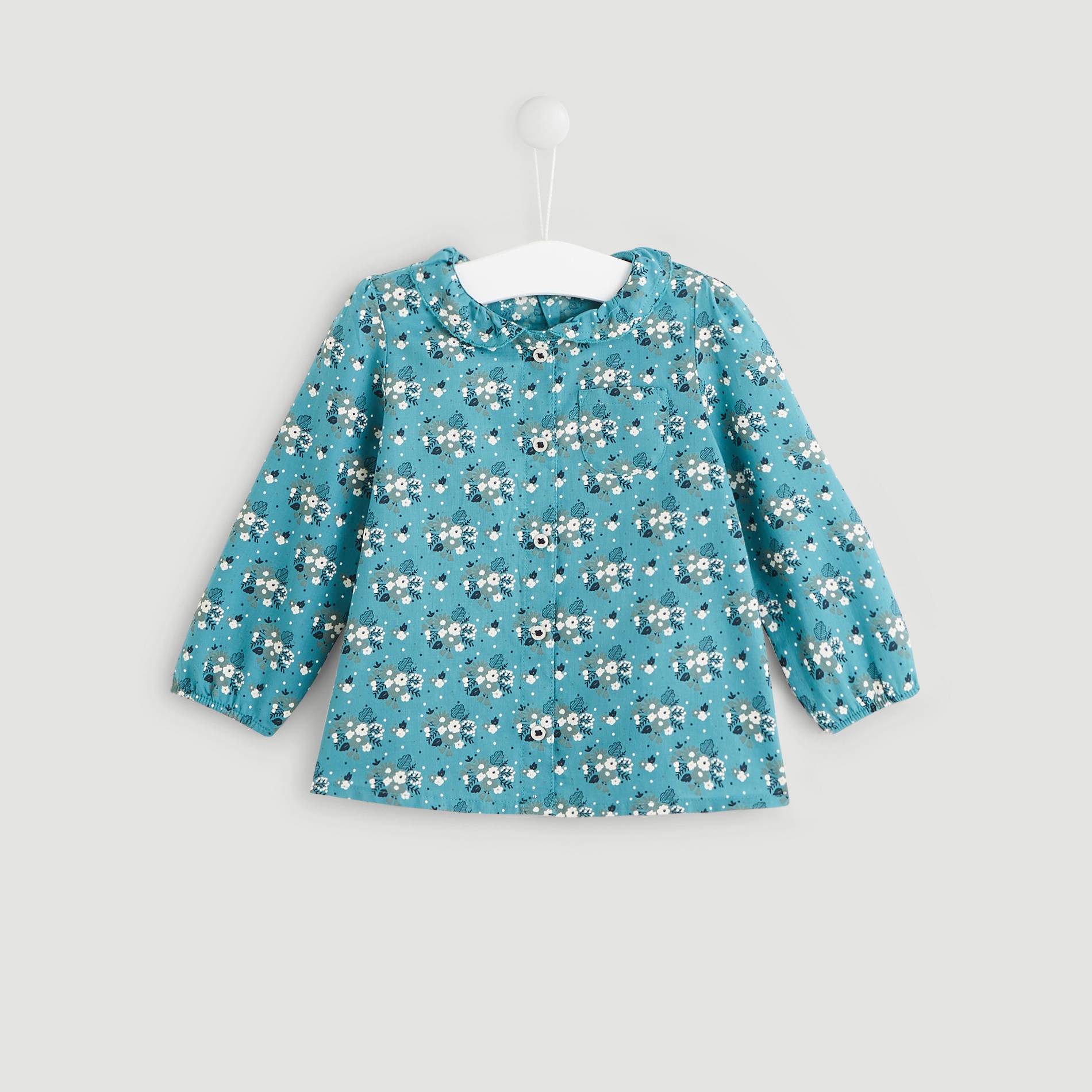 Blouse imprimée, Bleu canard, large image number 0.0