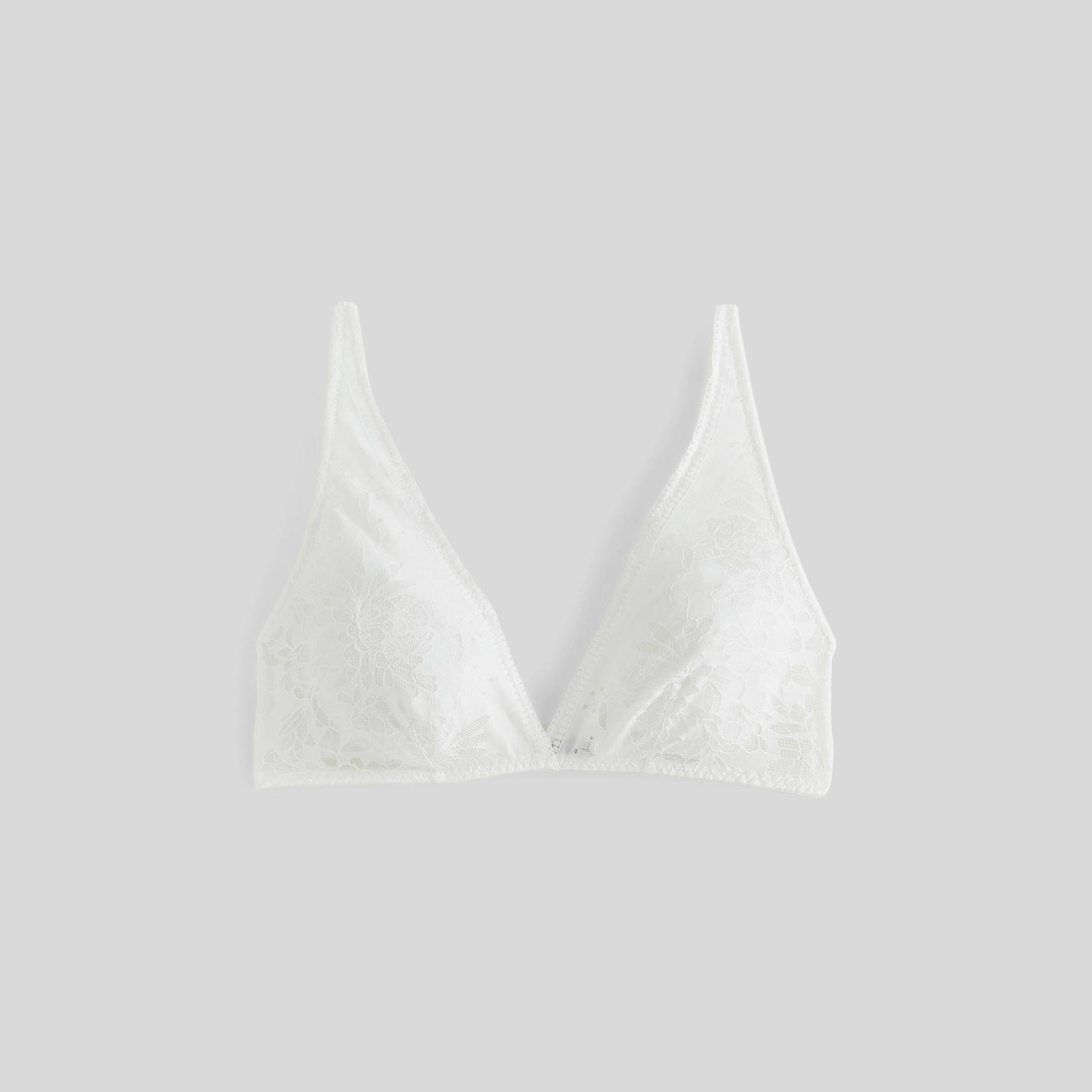 Soutien-gorge triangle en dentelle recyclée, Ecru, large image number 2.0