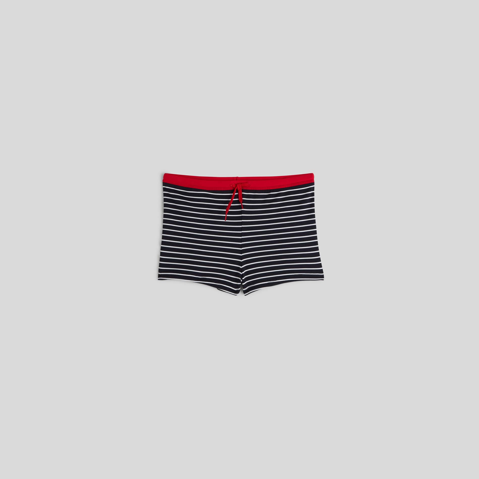 Boxer rayé, Bleu marine, large image number 0