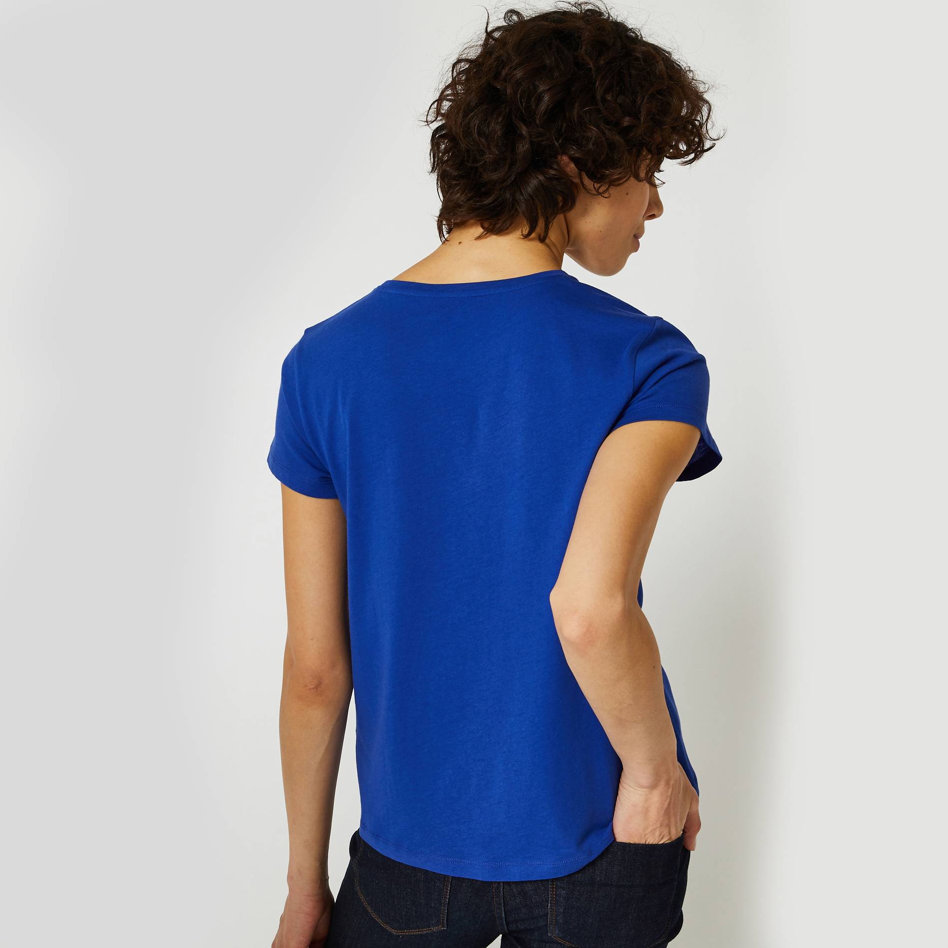 T-shirt manches courtes BIO à message, Cobalt, large image number 1