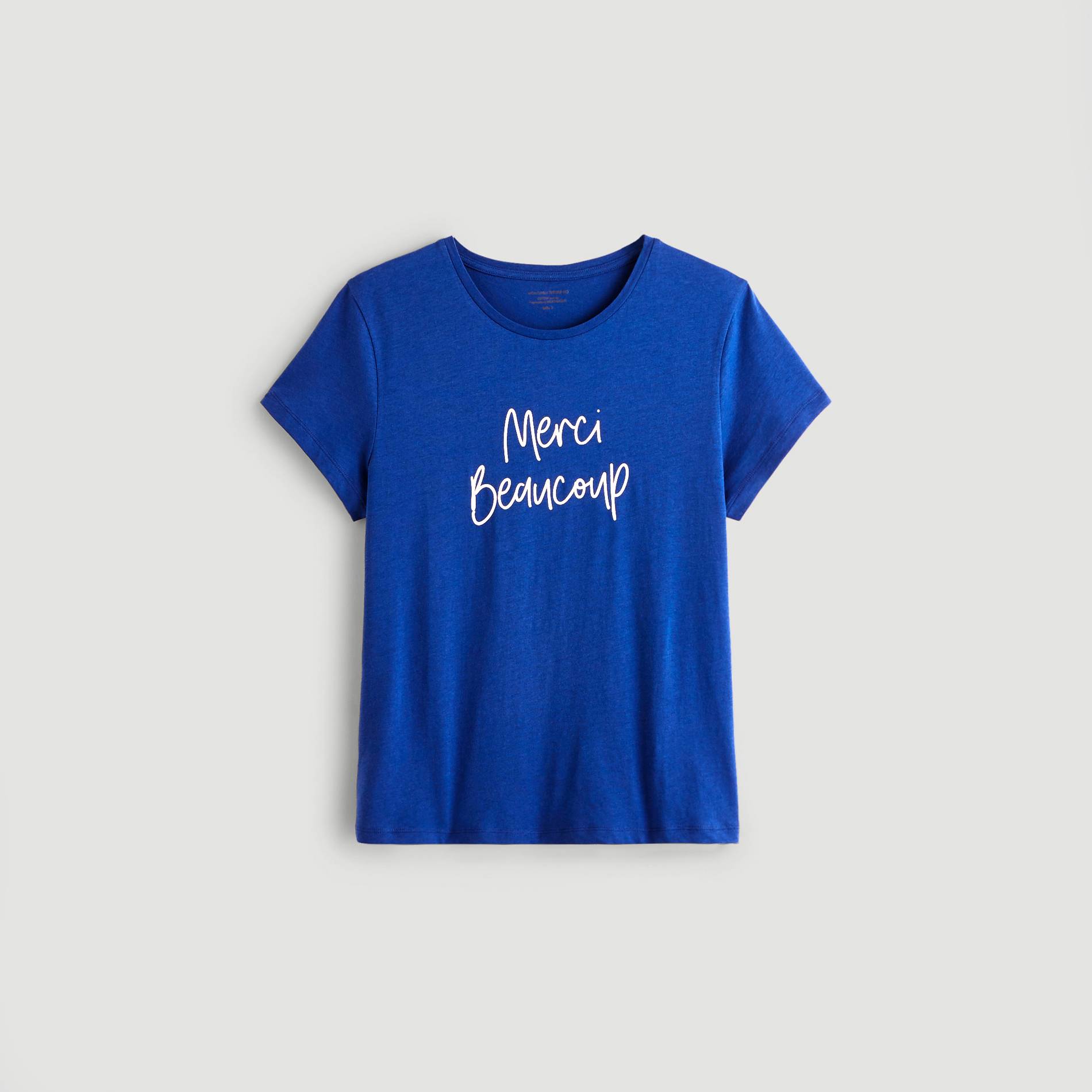 T-shirt manches courtes BIO à message, Cobalt, large image number 2