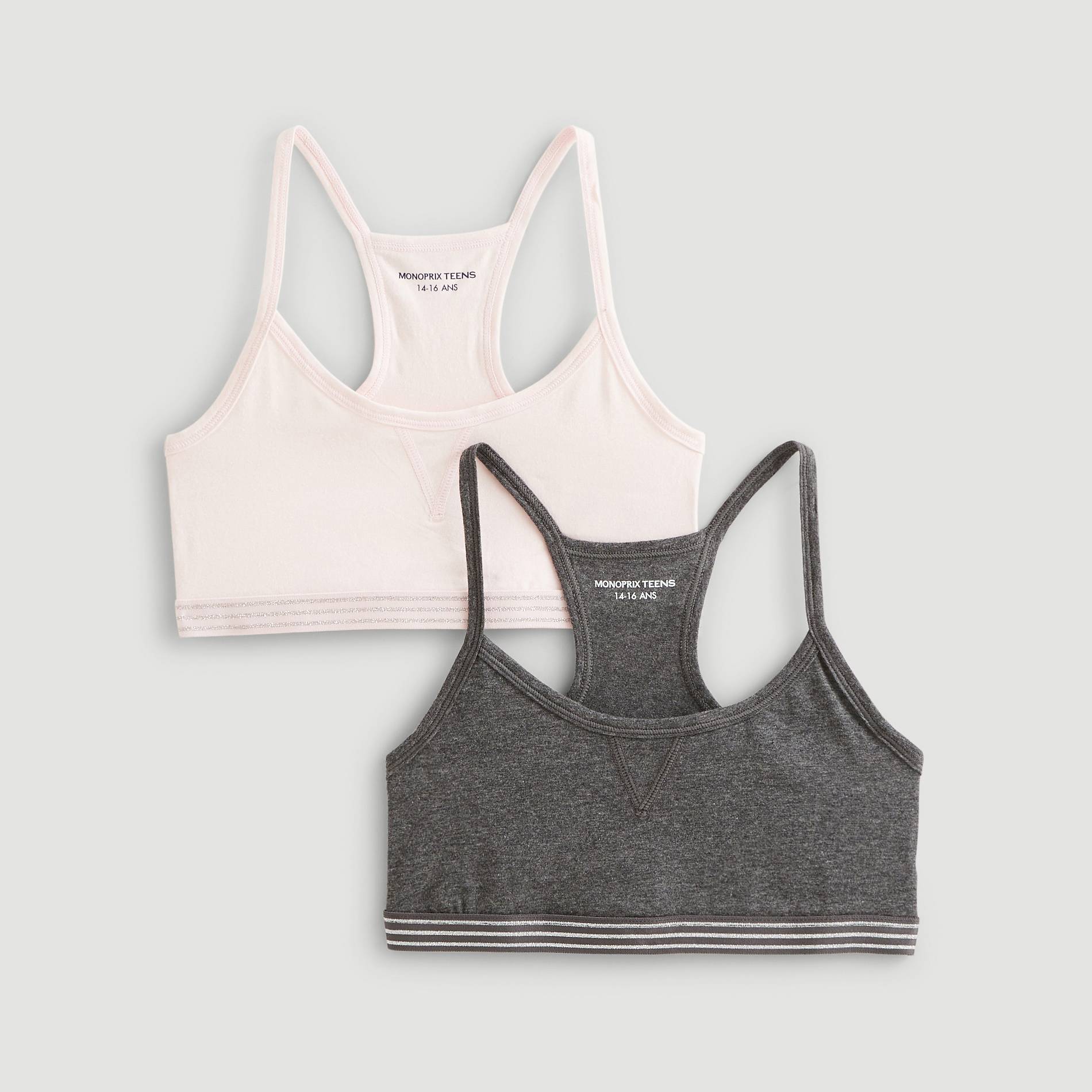Lot de 2 brassières - Monoprix Fit, Gris foncé, large image number 0