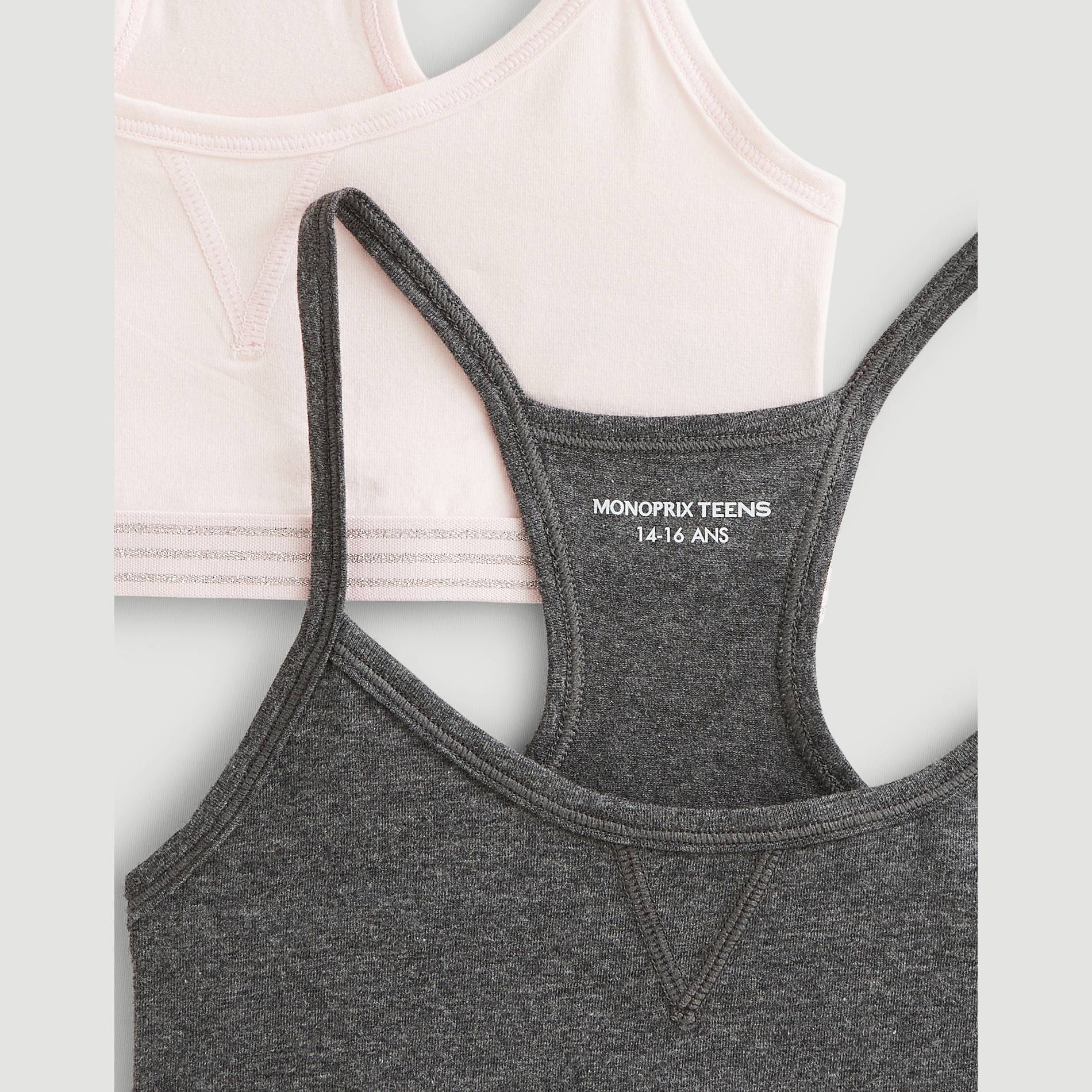 Lot de 2 brassières - Monoprix Fit, Gris foncé, large image number 2