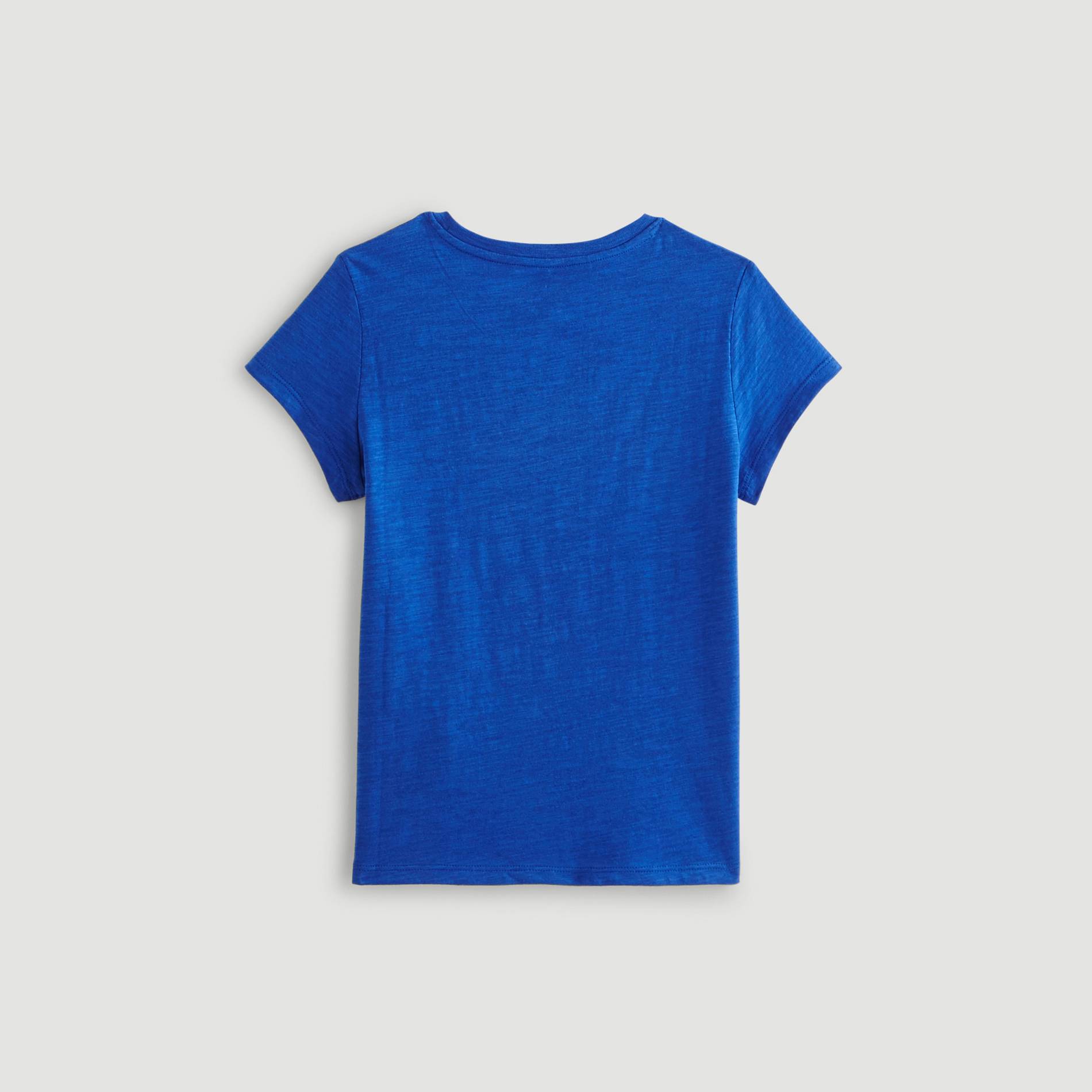 T-shirt manches courtes imprimé en coton BIO, Cobalt, large image number 1.0