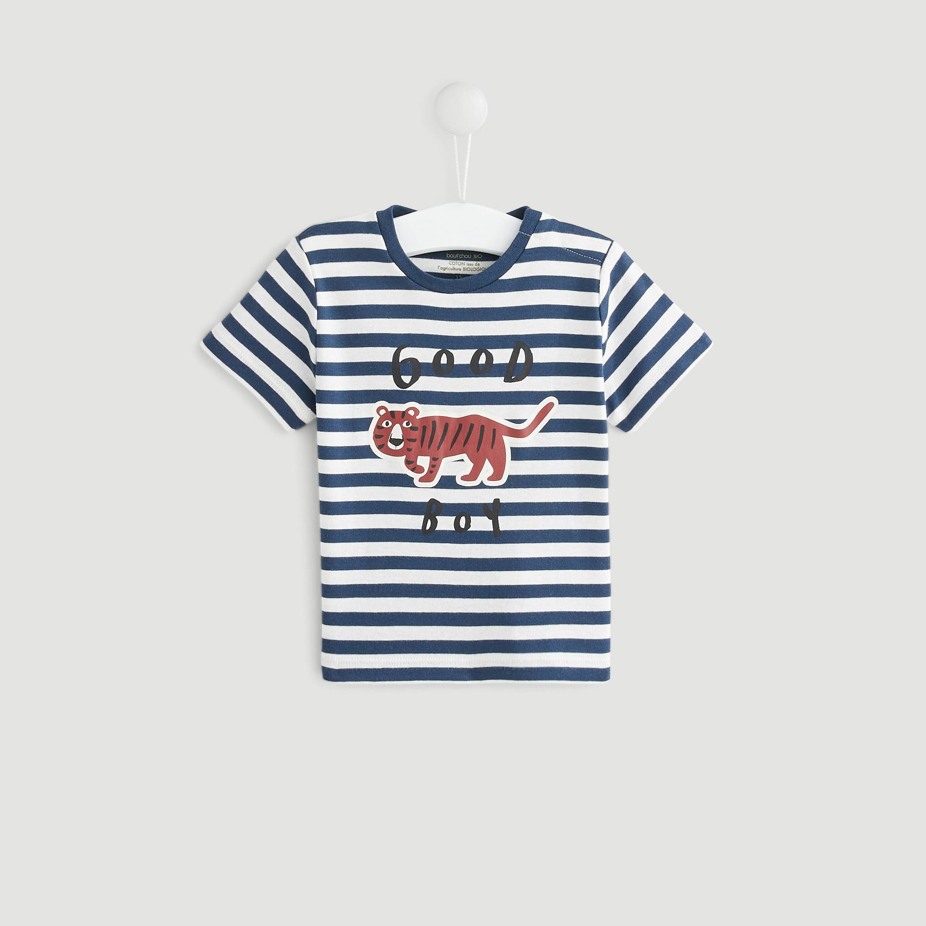 T-shirt manches courtes en coton BIO, Indigo, large image number 0