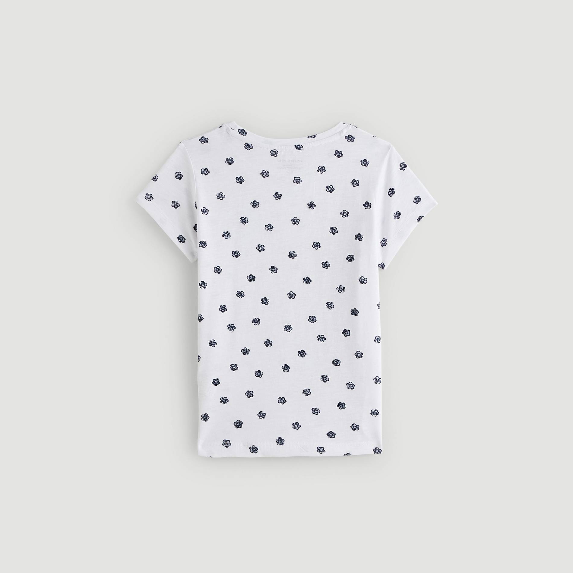 T-shirt manches courtes imprimé en coton BIO, Blanc, large image number 1