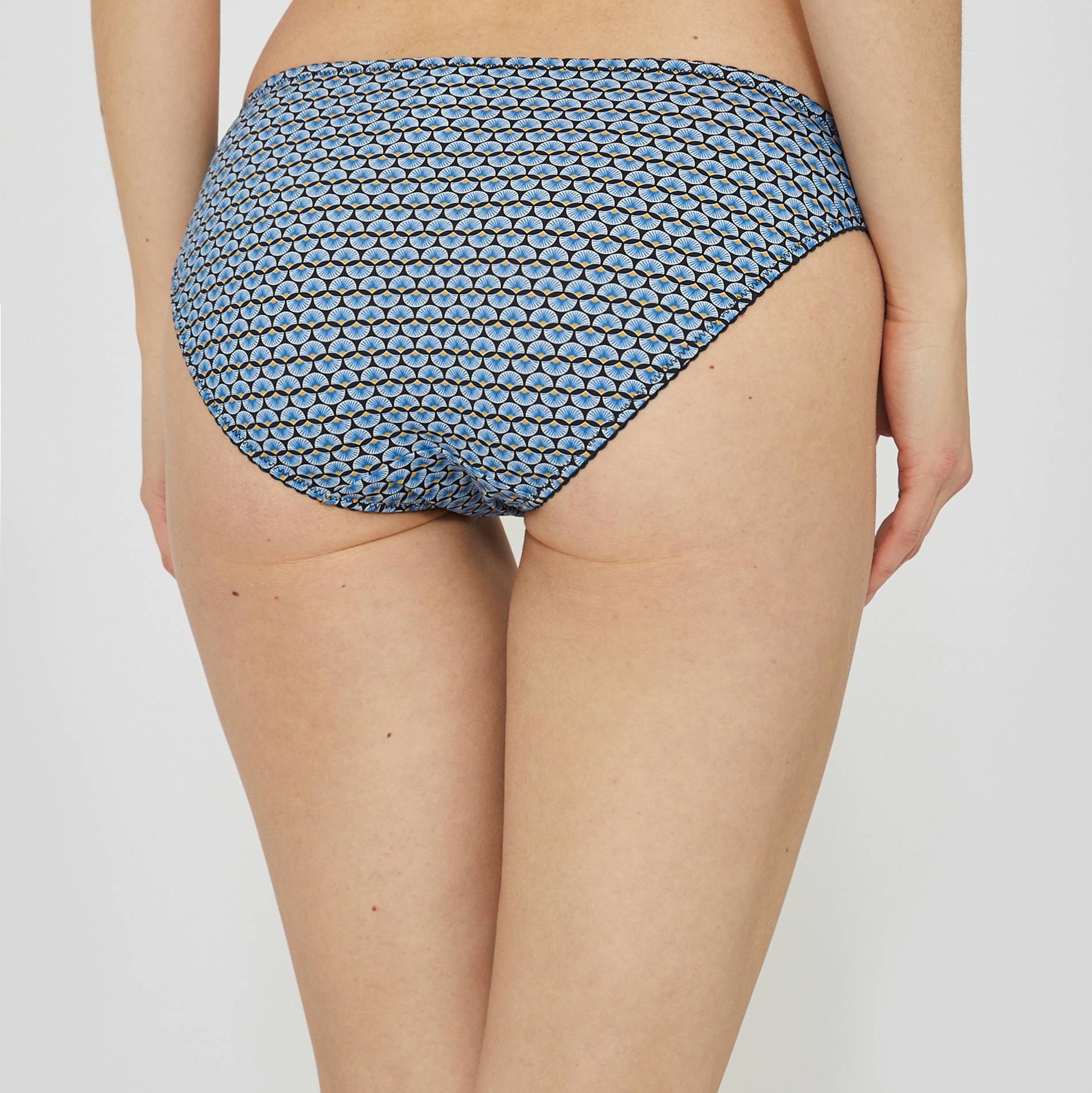 Shorty en chiffon imprimé, Bleu marine, large image number 1