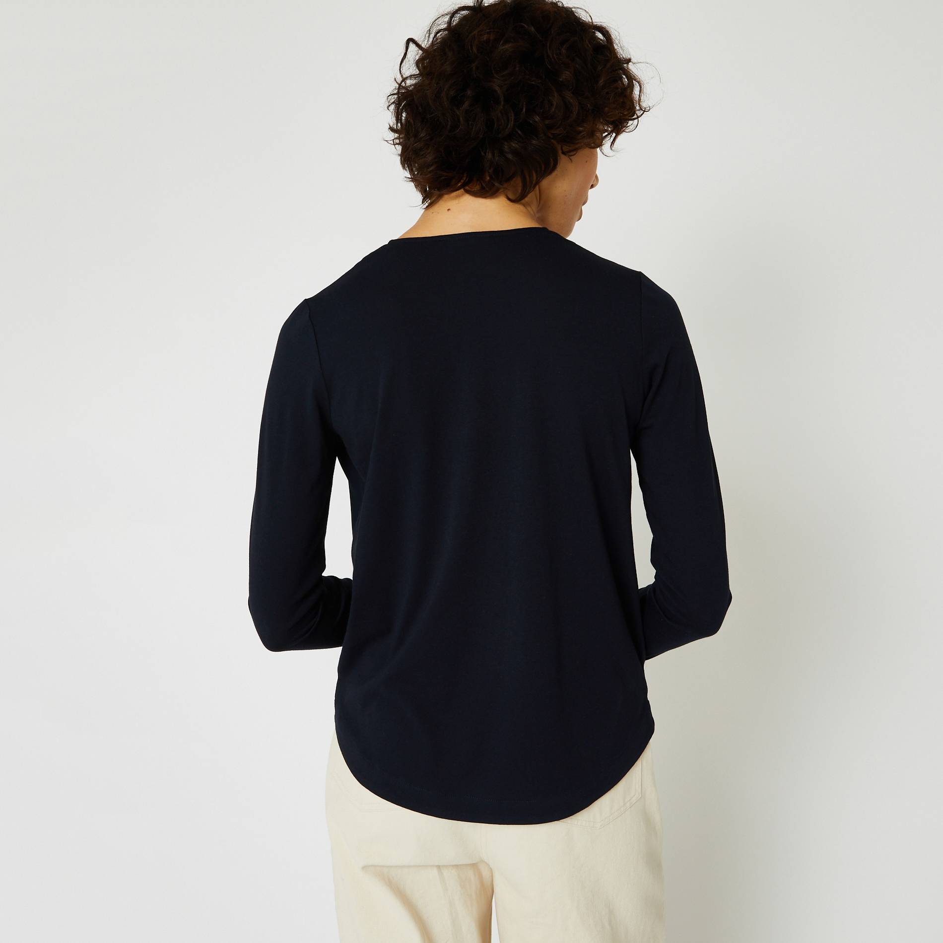 T-shirt bi-matières, Bleu marine, large image number 1
