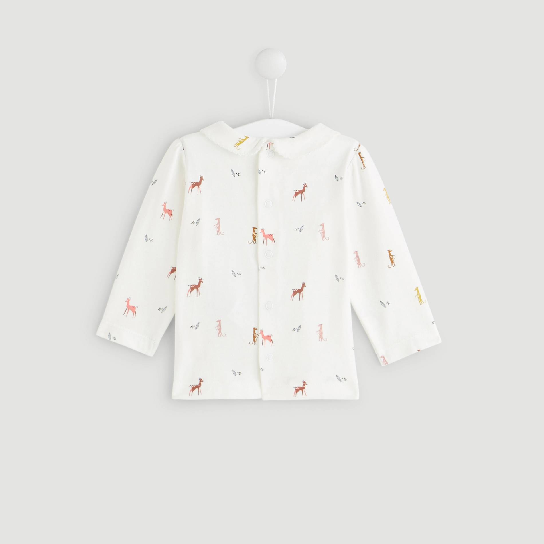 Blouse manches longues imprimée, Ecru, large image number 1