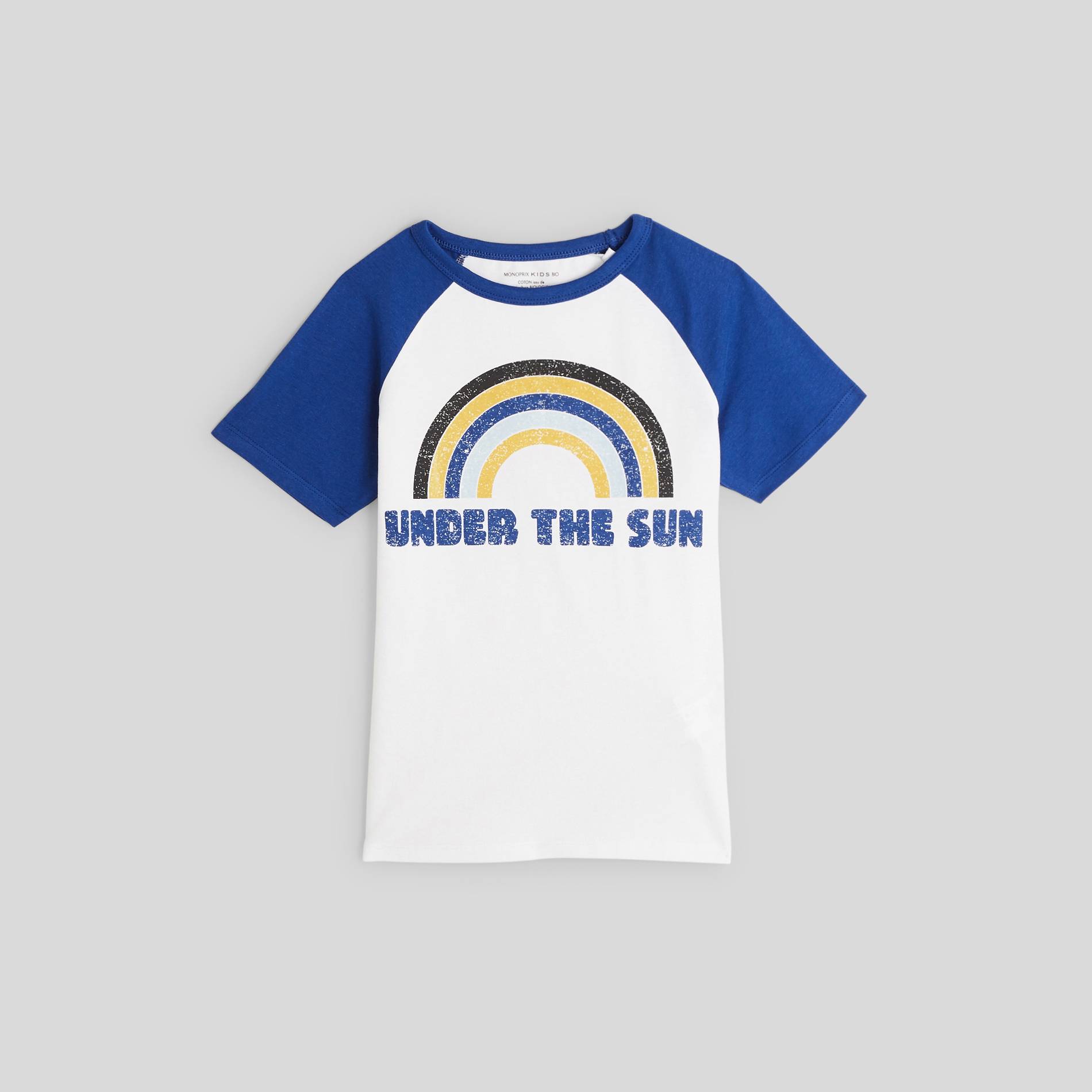 T-shirt manches courtes imprimé en coton BIO, Cobalt, large image number 0