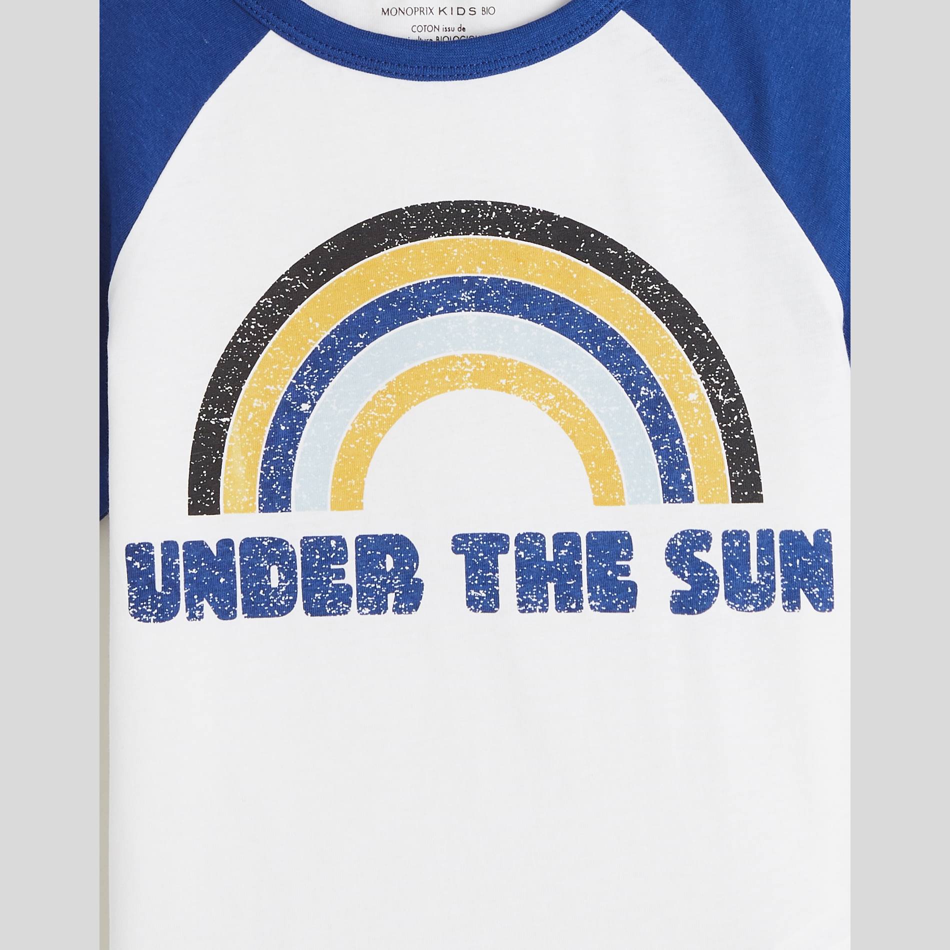 T-shirt manches courtes imprimé en coton BIO, Cobalt, large image number 2.0