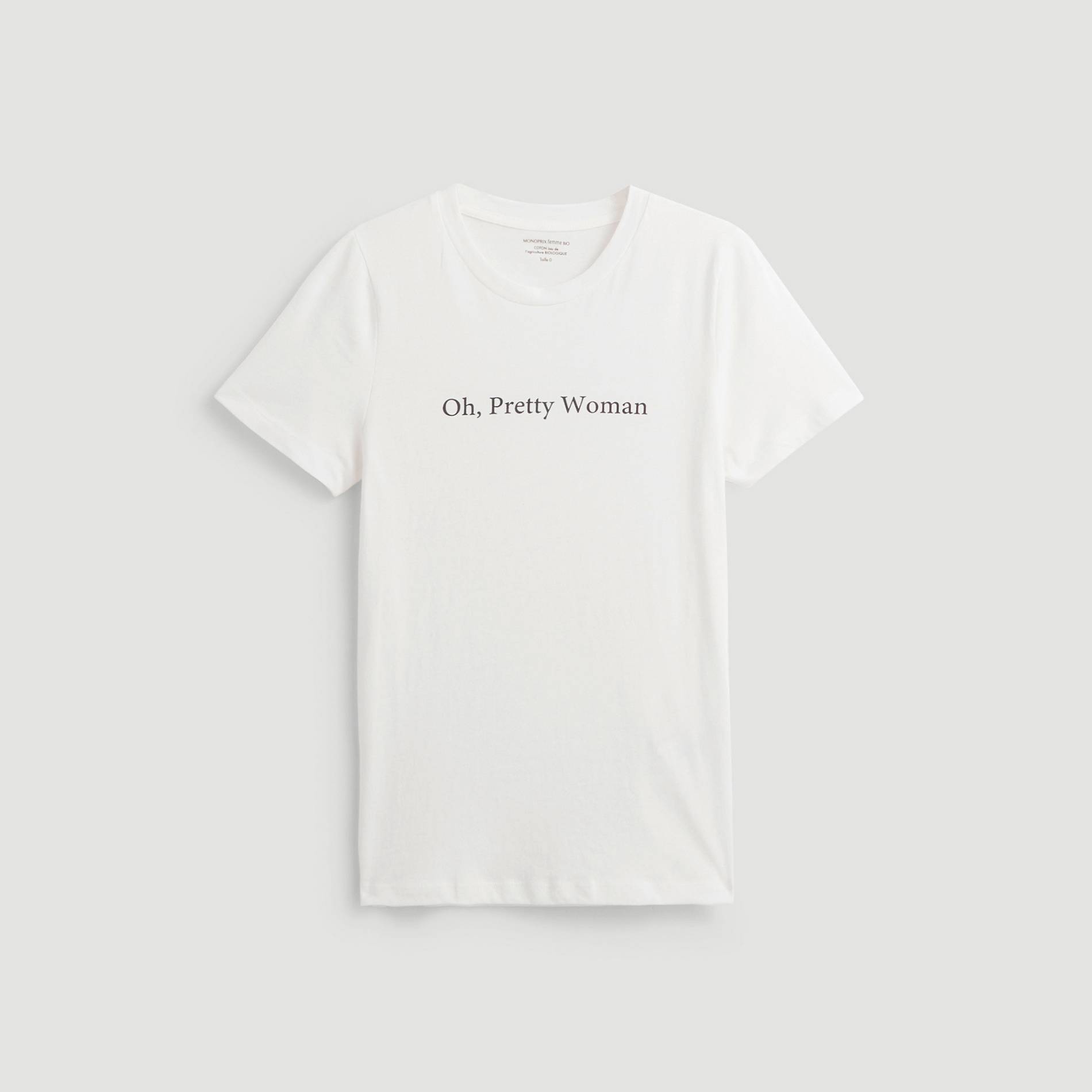 T-shirt à message en coton BIO, Ecru, large image number 2.0