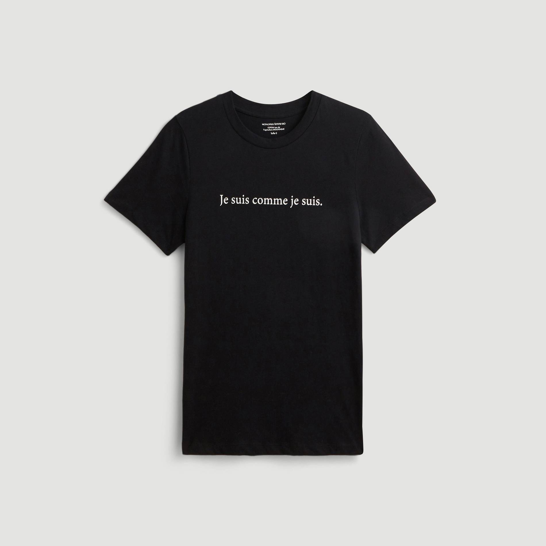 T-shirt à message en coton BIO, Noir, large image number 2