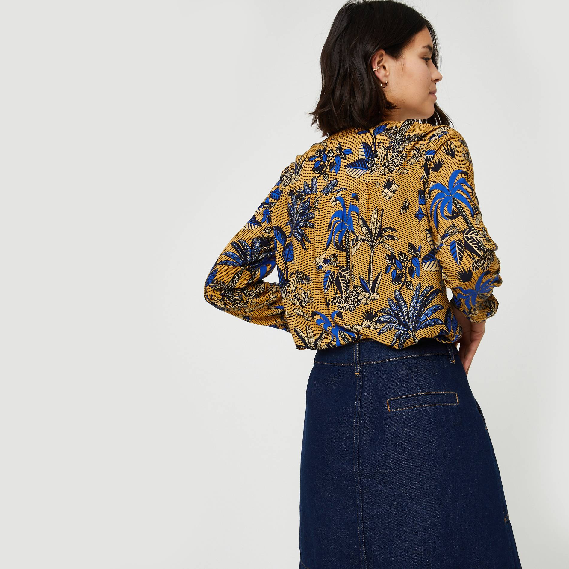 Blouse imprimée, Moutarde, large image number 1
