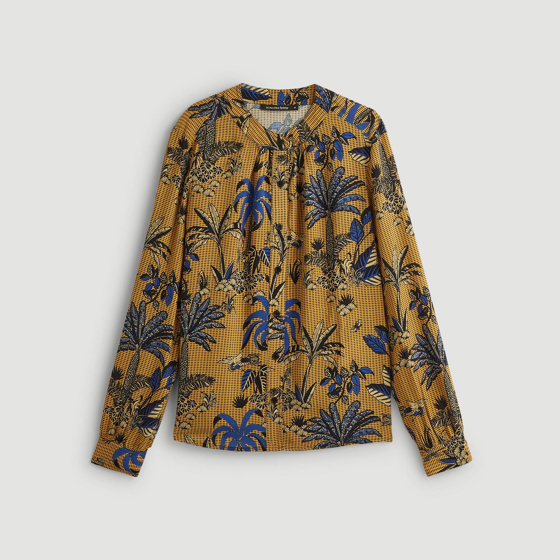 Blouse imprimée, Moutarde, large image number 2.0