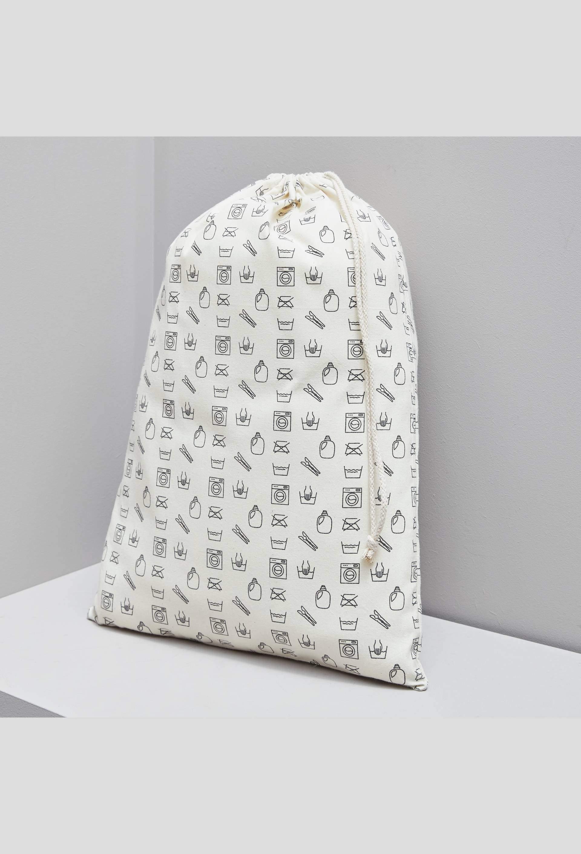 Sac à linge, 40 x 58 cm, coton BIO, Noir, large image number 0