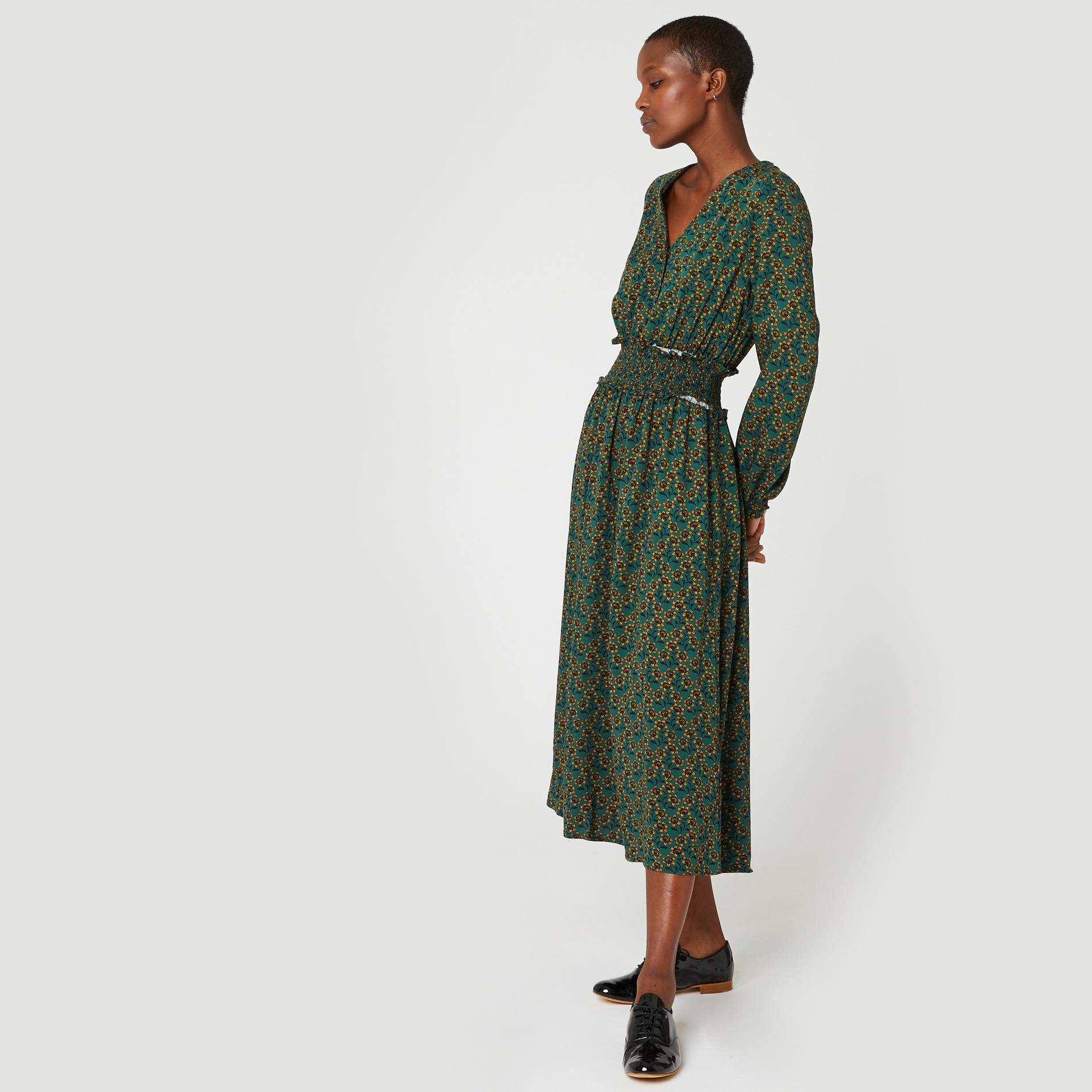 Robe imprimée, Vert foncé, large image number 0