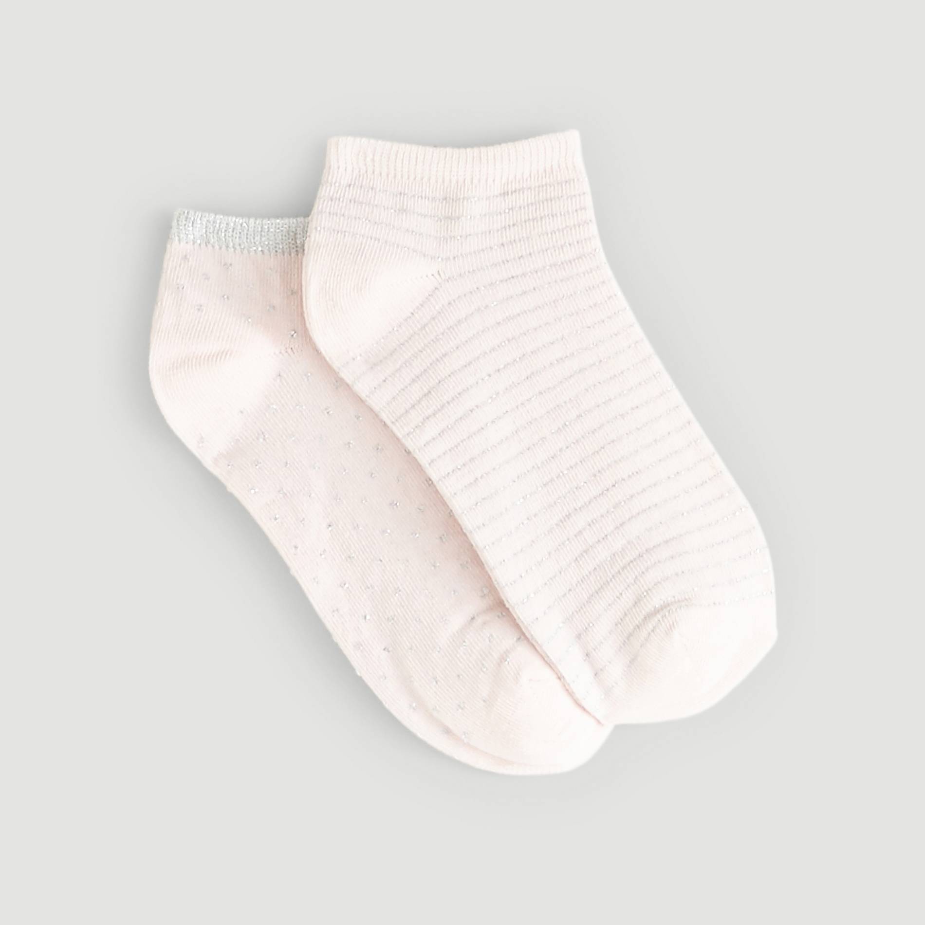 Lot de 2 paires de chaussettes brillantes ultra courtes, Rose, large image number 1.0