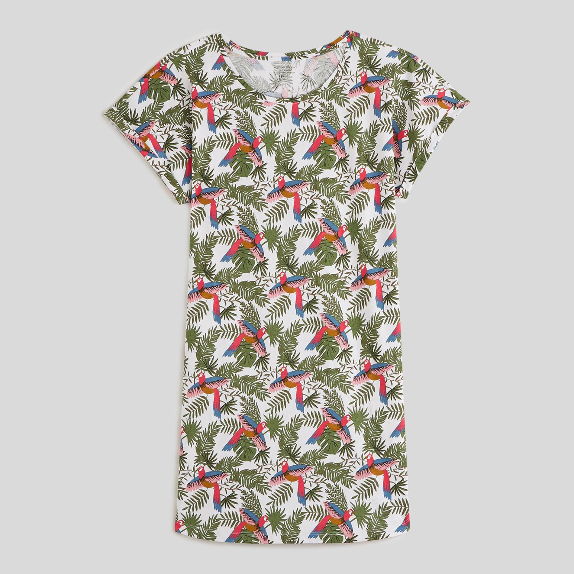 Chemise de nuit imprimée en coton BIO, Blanc, large image number 0