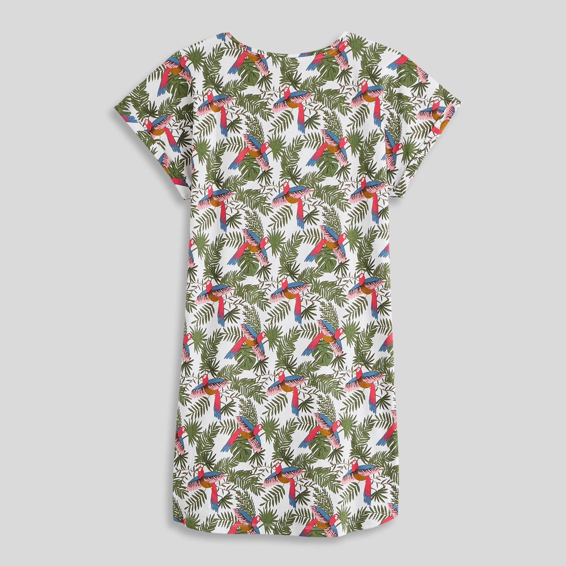 Chemise de nuit imprimée en coton BIO, Blanc, large image number 1