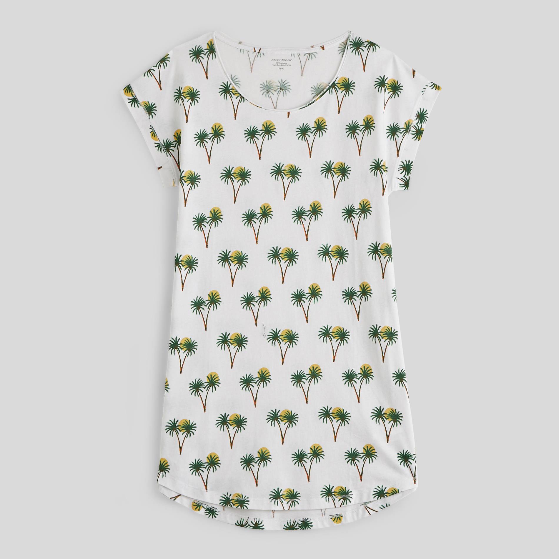 Chemise de nuit imprimée en coton BIO, Blanc, large image number 0