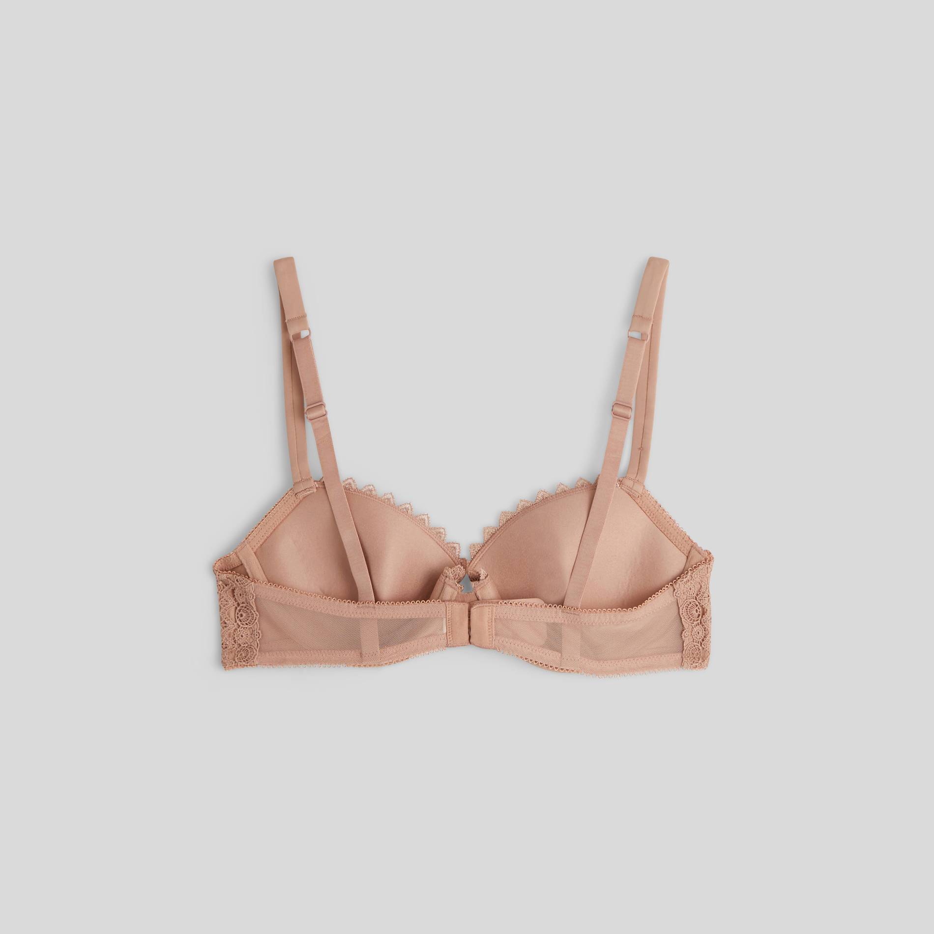Soutien-gorge en microfibre et guipure avec coques, Rose pâle, large image number 1