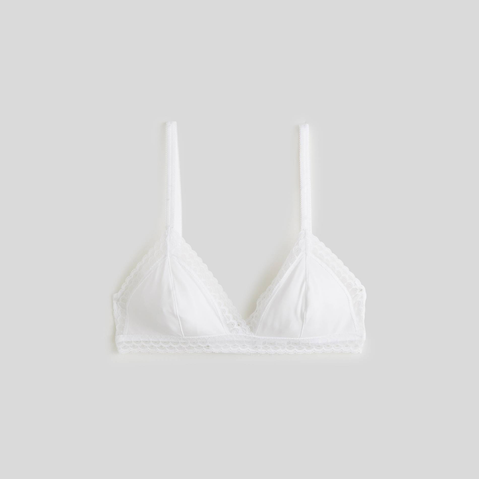 Soutien-gorge triangle en chiffon, Blanc, large image number 0.0