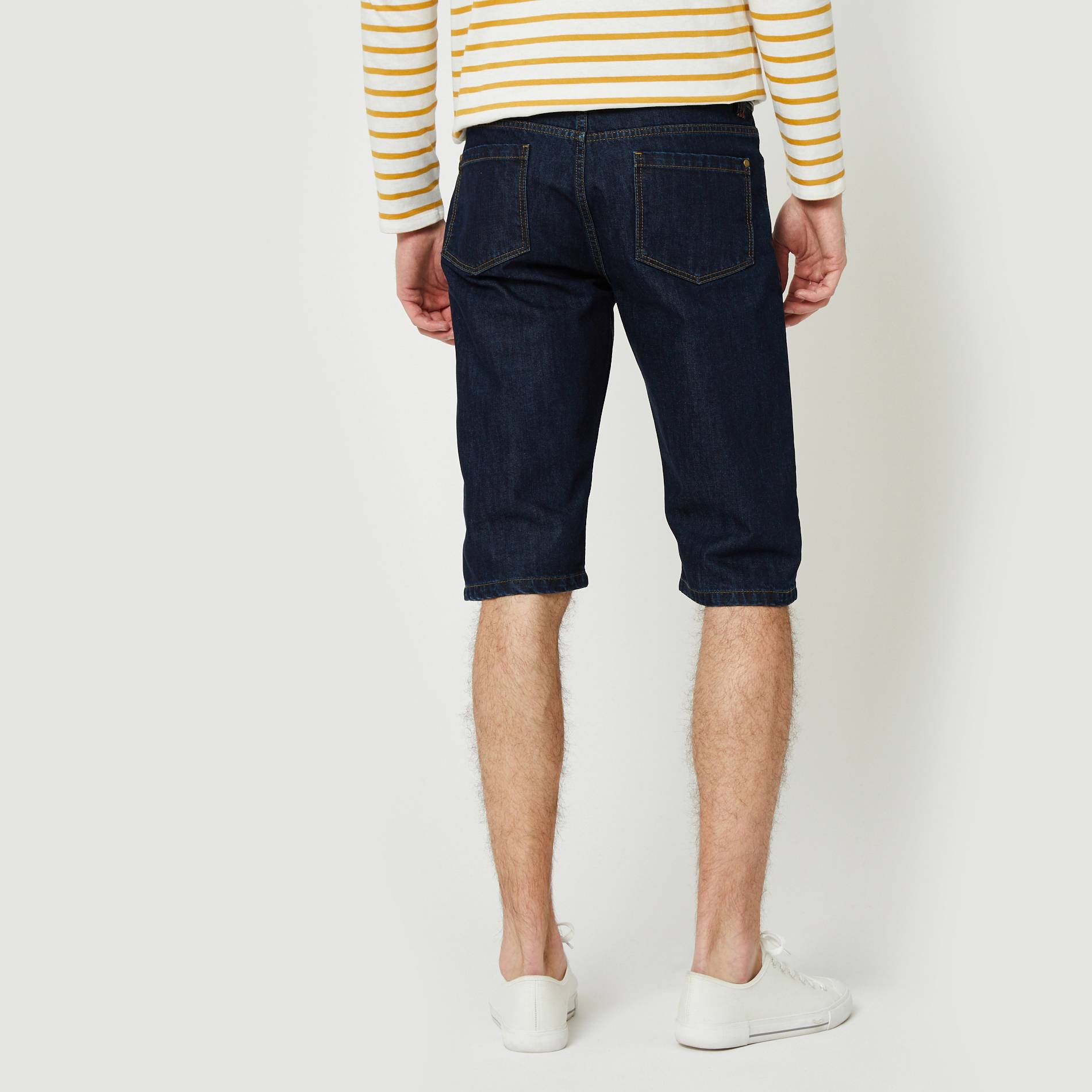 Bermuda denim en coton BIO, Bleu vif, large image number 1
