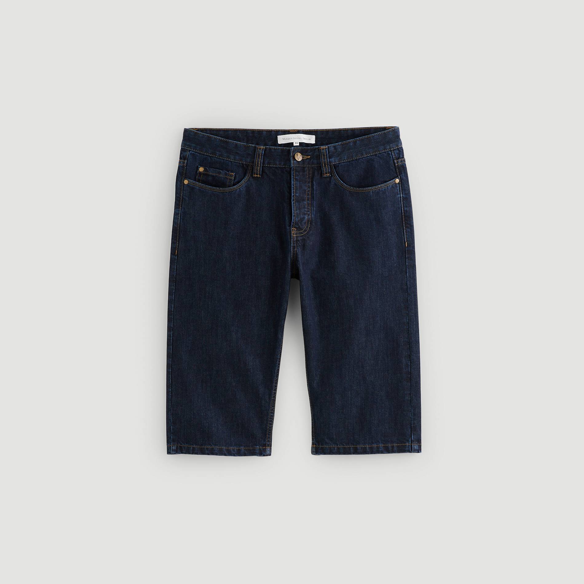 Bermuda denim en coton BIO, Bleu vif, large image number 2