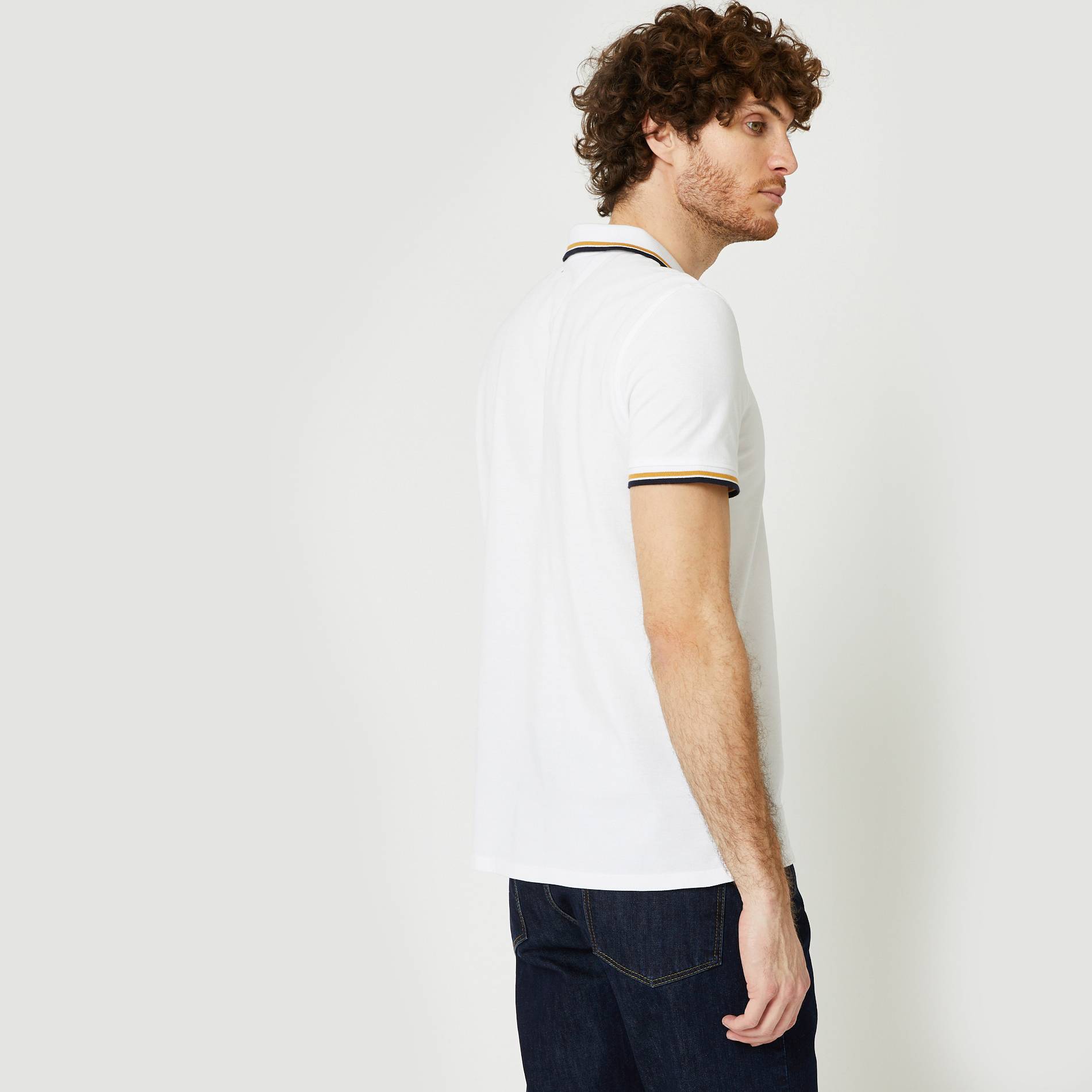 Polo manches courtes en coton BIO, Blanc, large image number 1