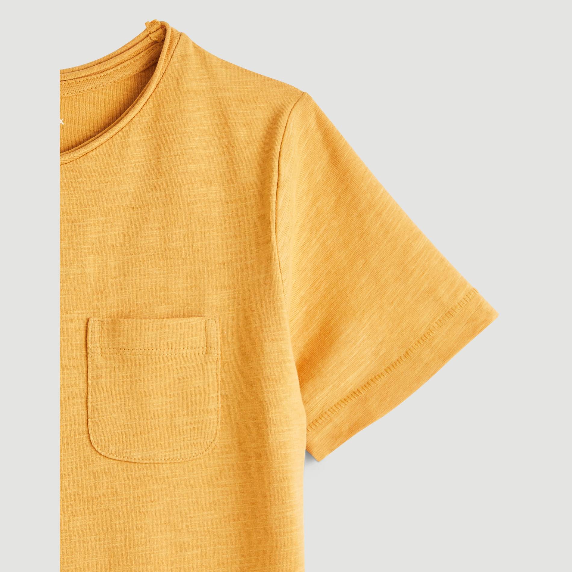 T-shirt manches courtes en coton BIO, Moutarde, large image number 2.0