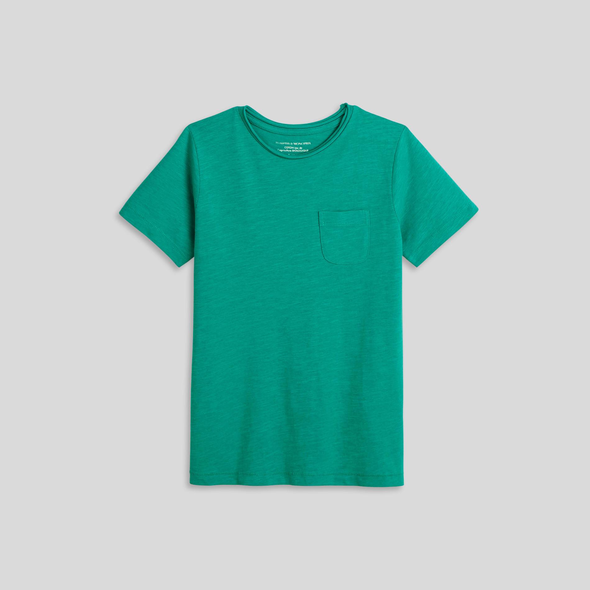 T-shirt manches courtes en coton BIO, Emeraude, large image number 0