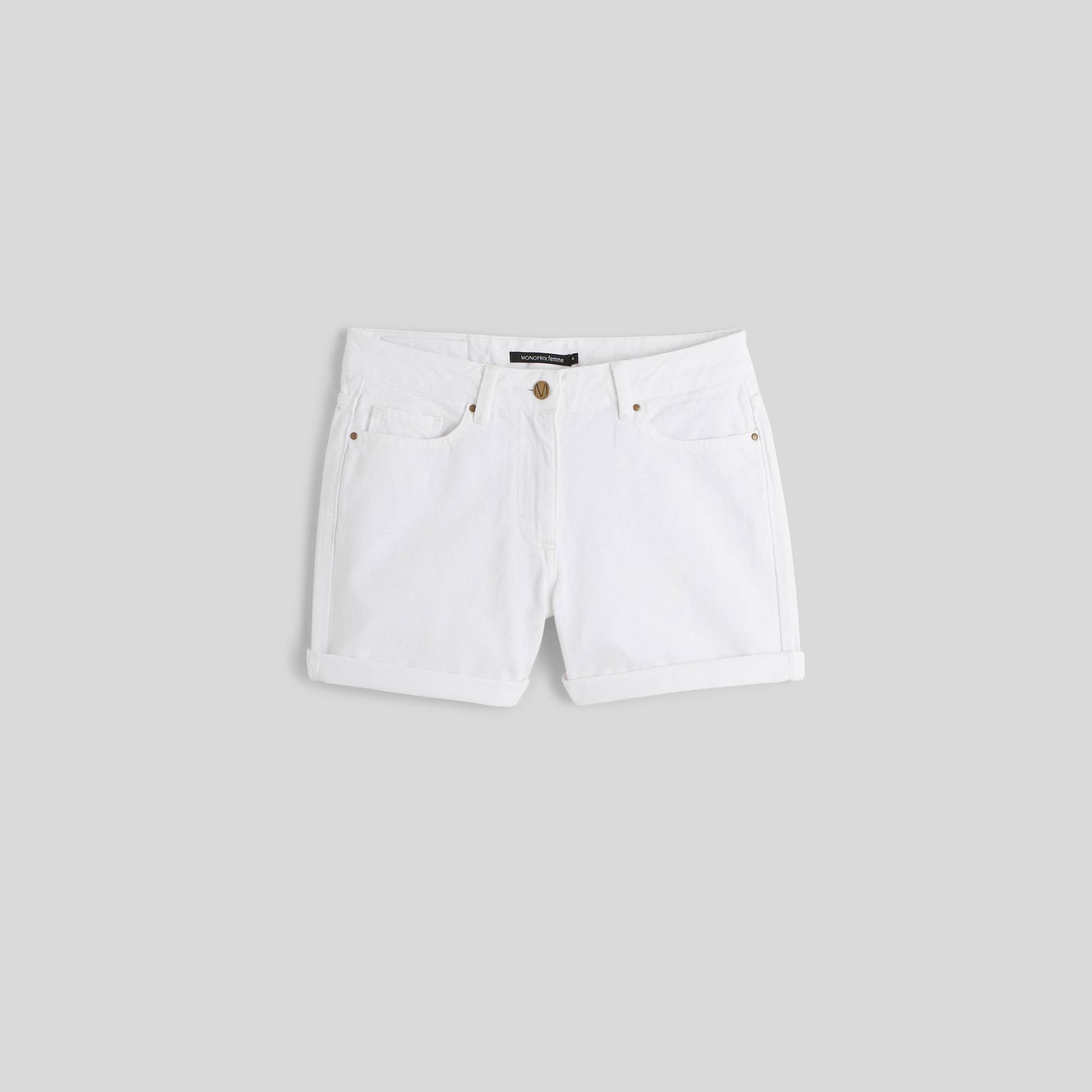 Short en jean, Blanc, large image number 0.0