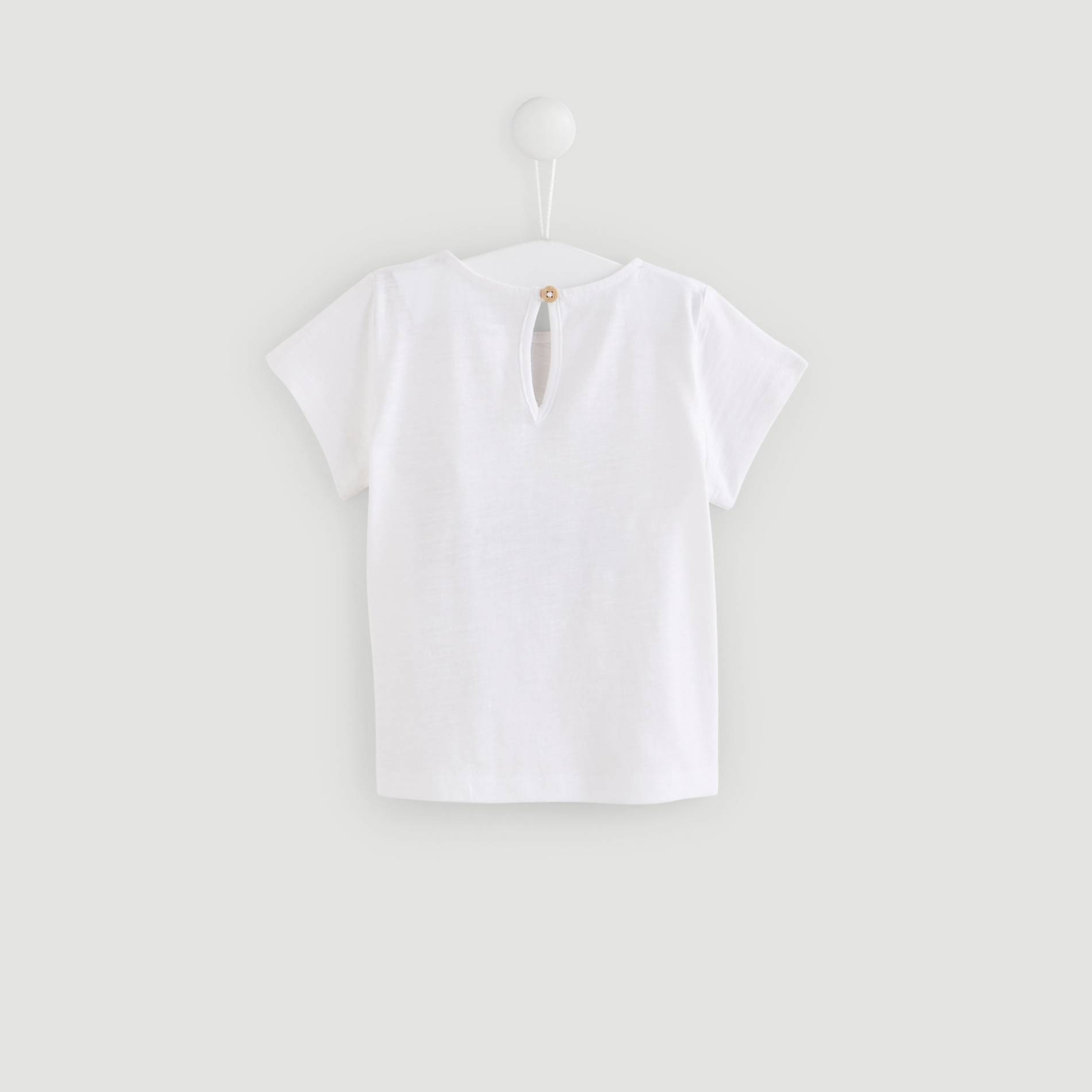 T-shirt manches courtes imprimé en coton BIO, Blanc, large image number 1