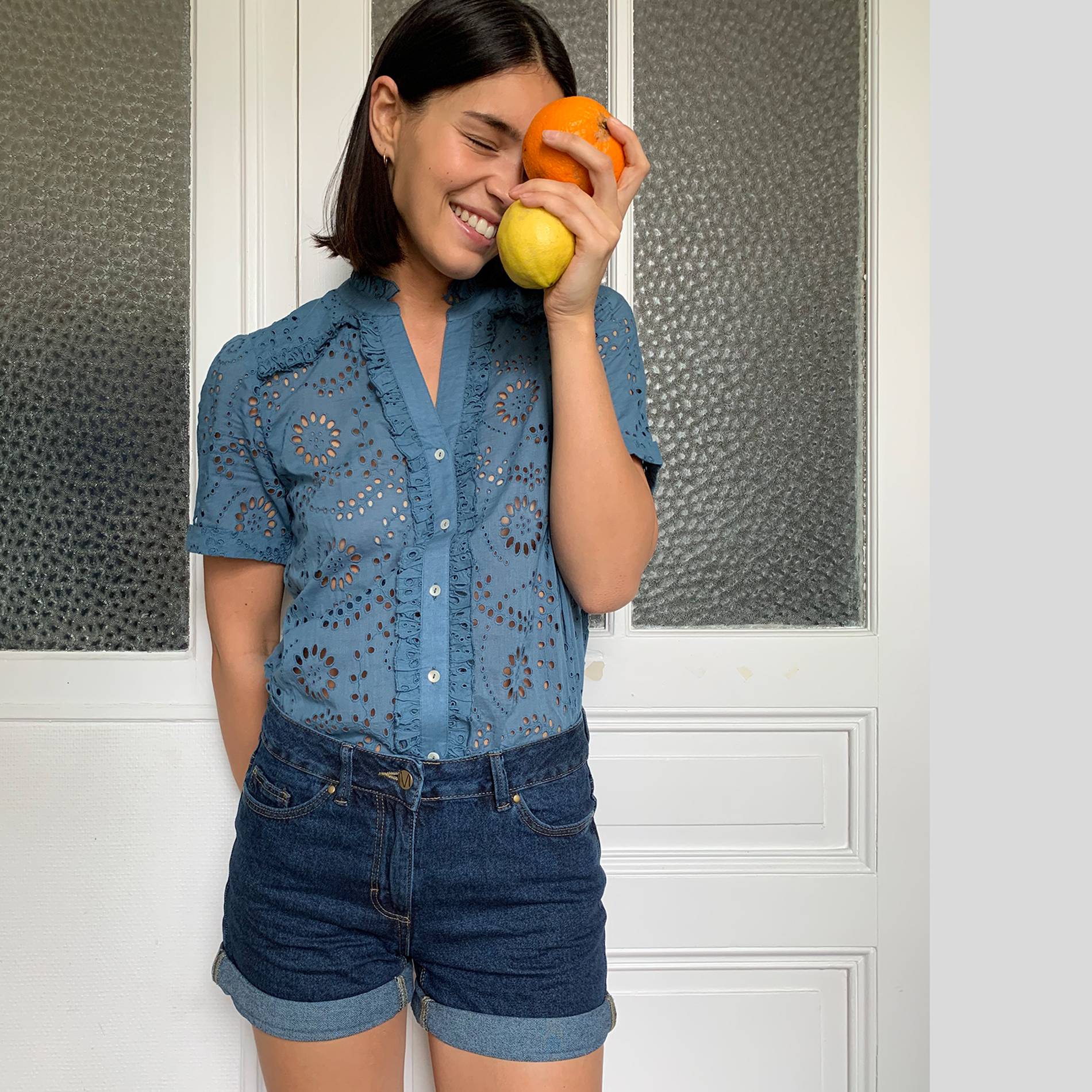 Short en jean, Bleu marine, large image number 0