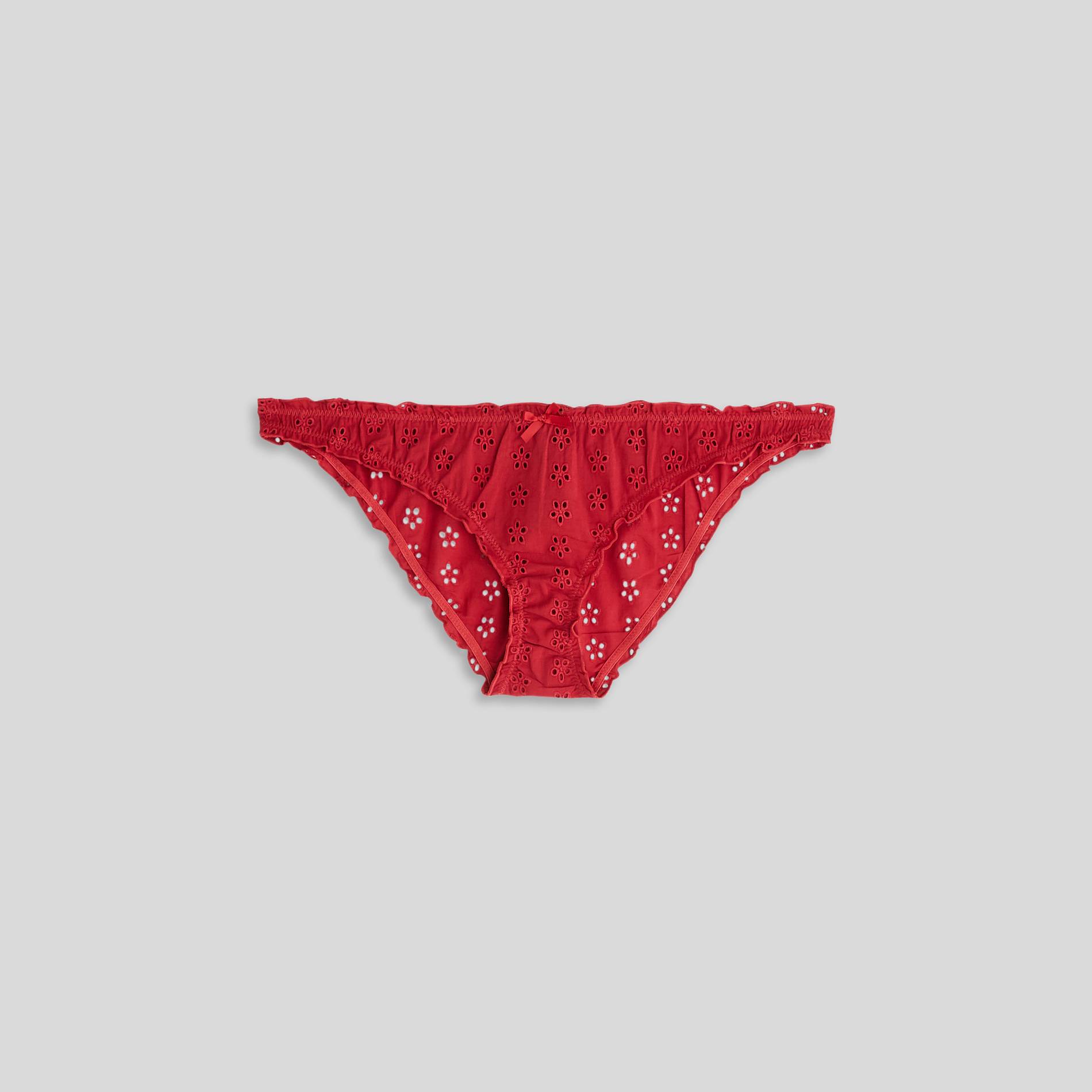 Culotte froufrou broderie anglaise en coton, Cerise, large image number 2.0
