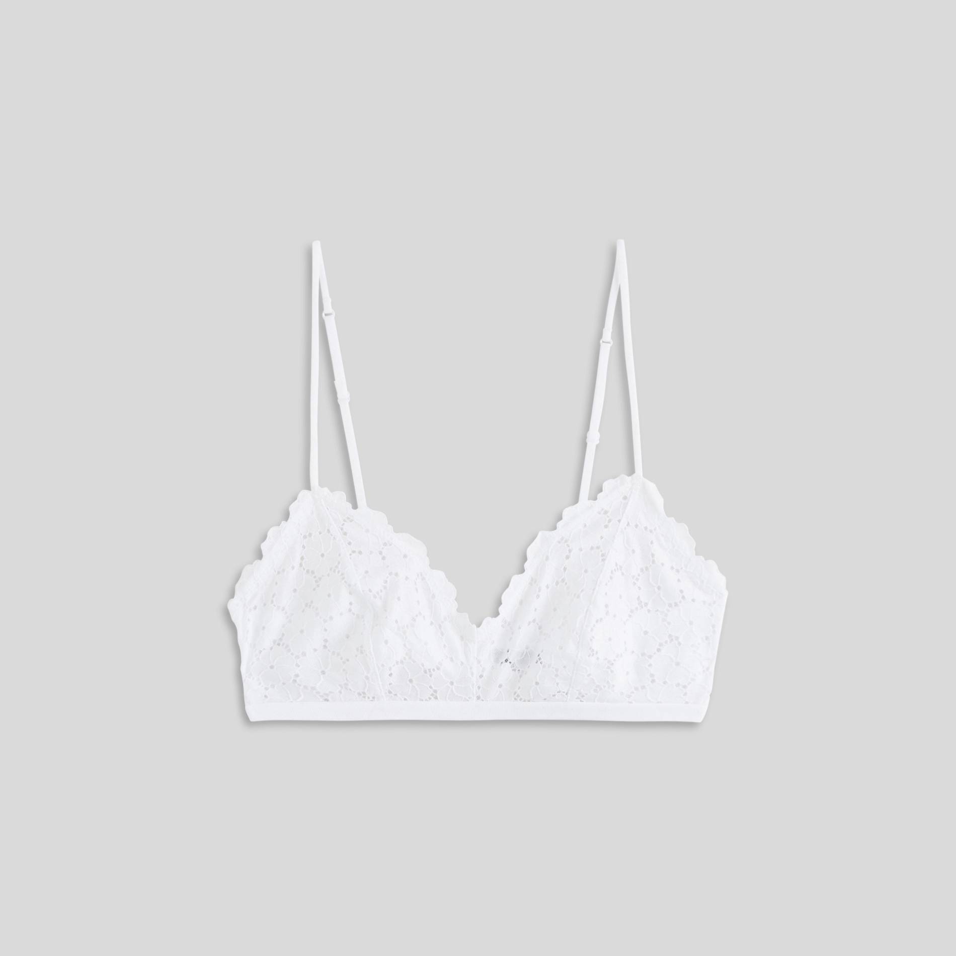 Soutien-gorge triangle en dentelle, Blanc, large image number 0