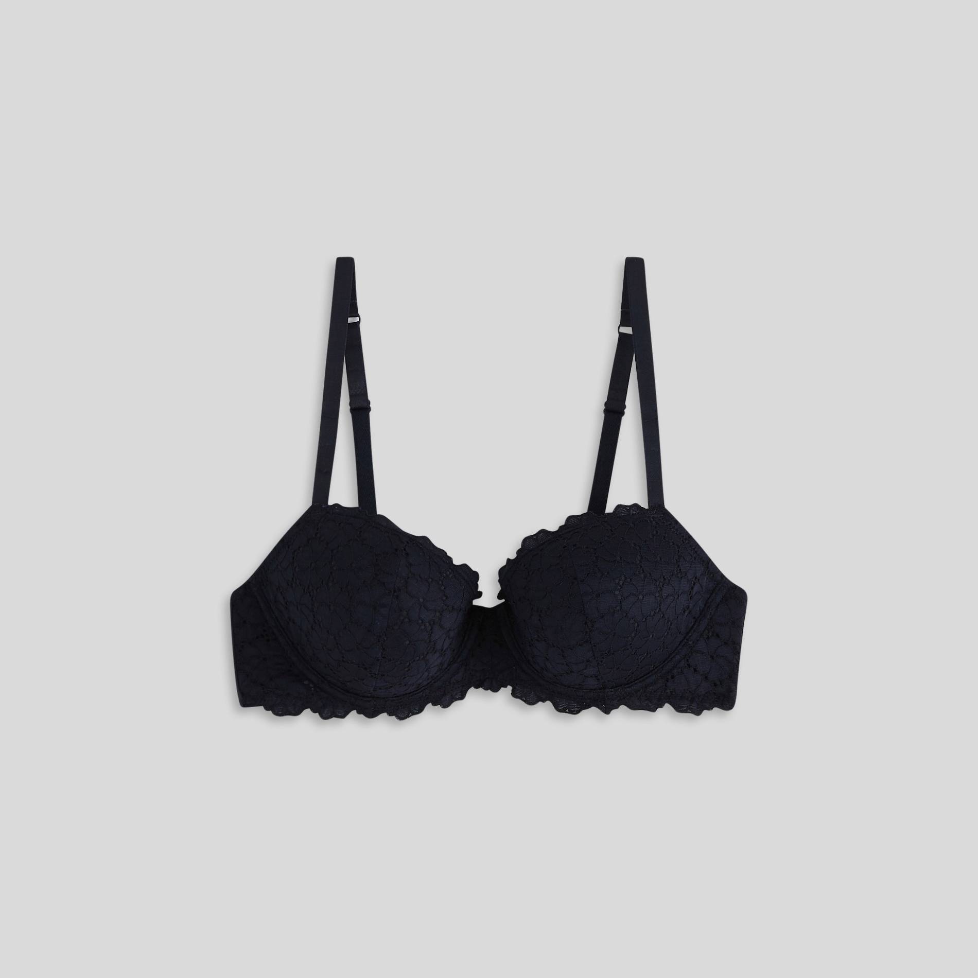 Soutien-gorge corbeille en dentelle, Bleu marine, large image number 0