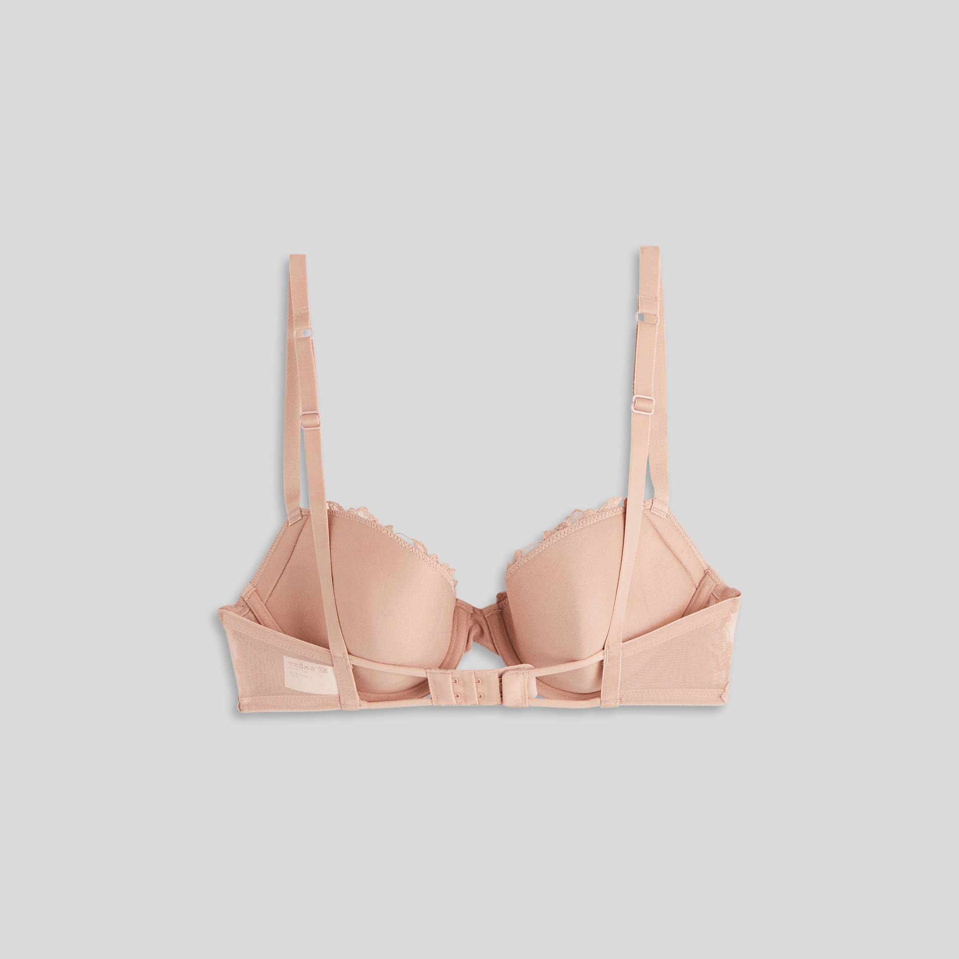 Soutien-gorge corbeille en tulle brodé, Brun clair, large image number 1