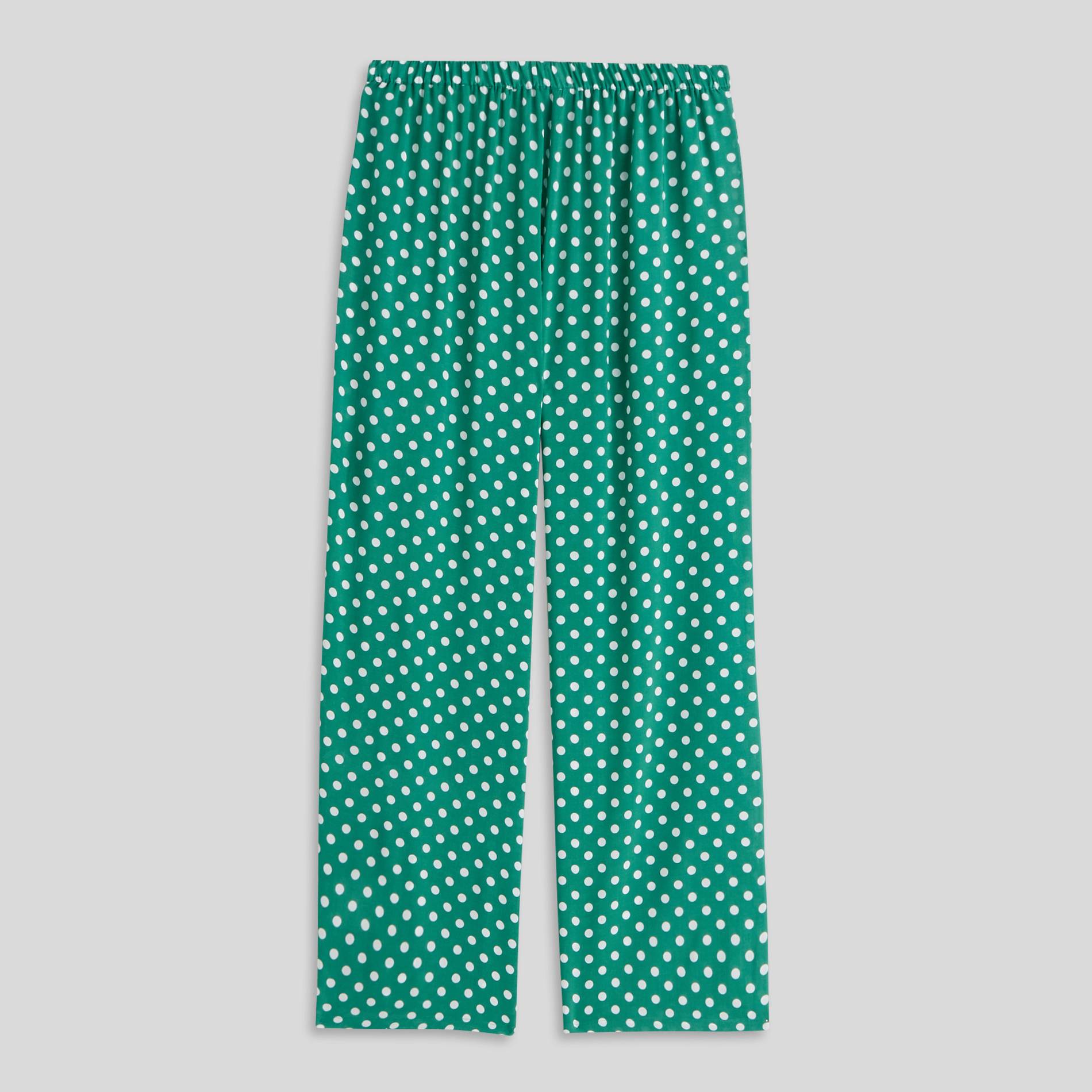 Pantalon large à pois, Vert, large image number 1.0