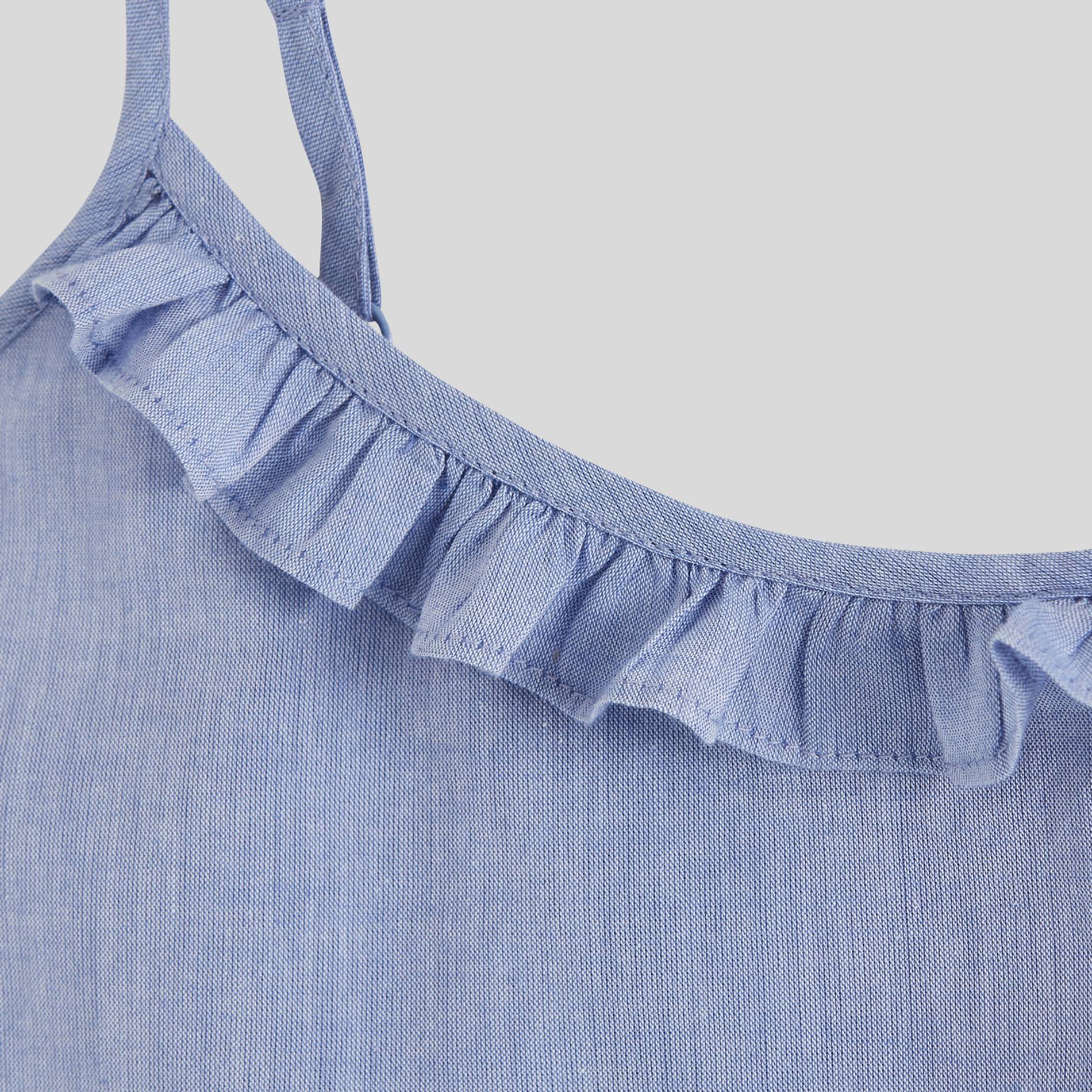 D&eacute;bardeur chambray &agrave; volants, Bleu p&acirc;le, large image number 2