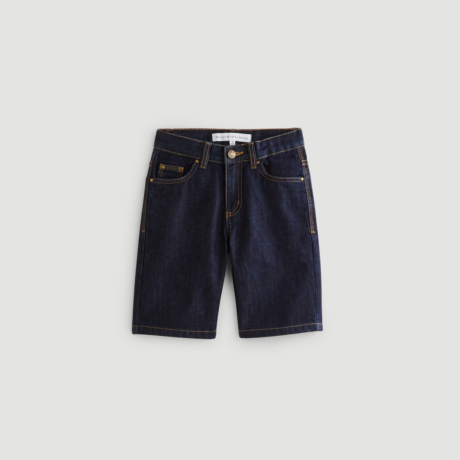 Bermuda denim en coton BIO, Bleu, large image number 0